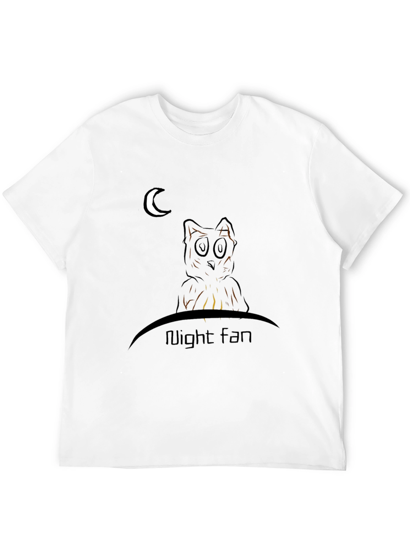 Night Fan T-Shirt - Owl and Moon Design