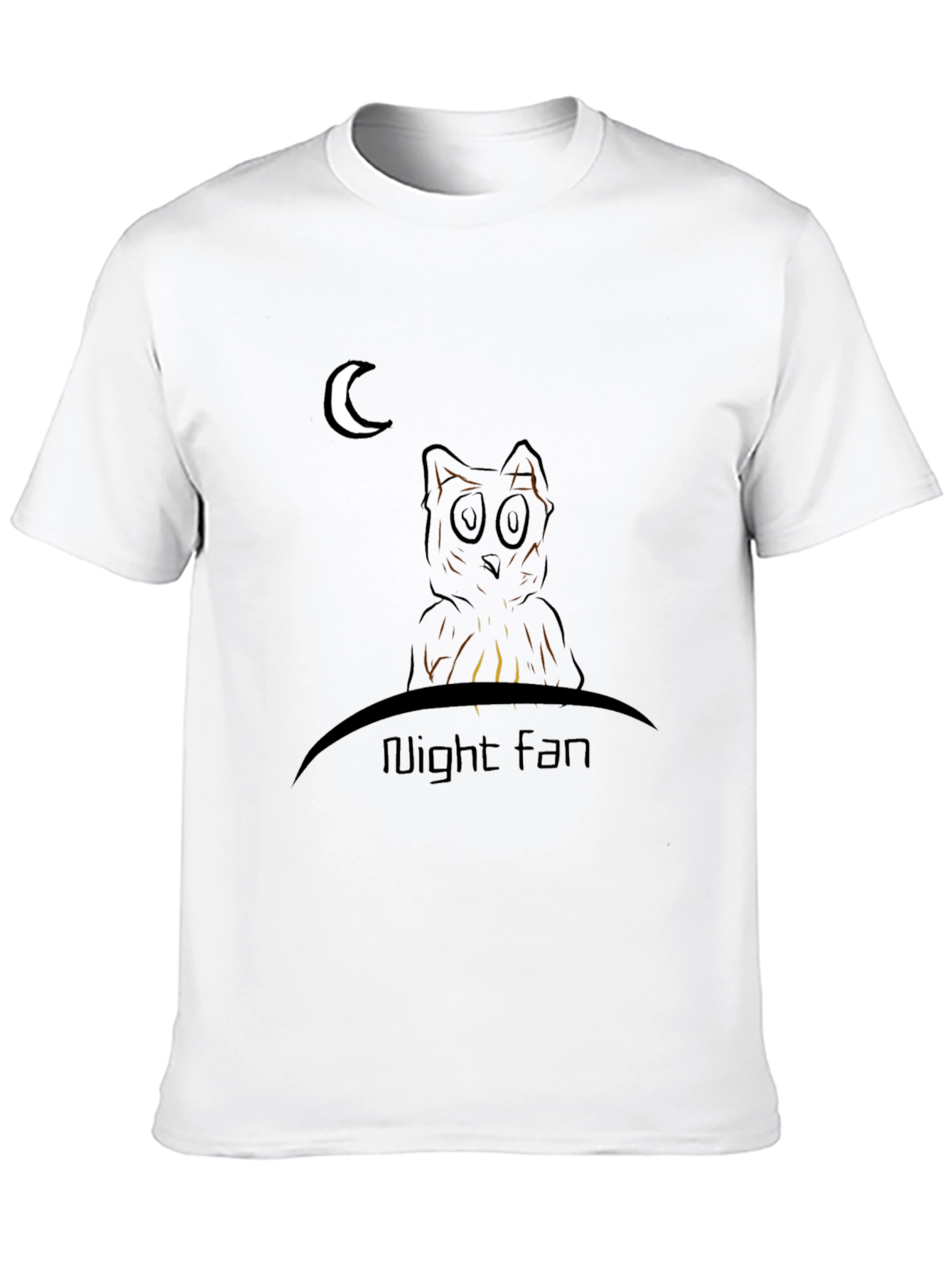 Night Fan T-Shirt - Owl and Moon Design