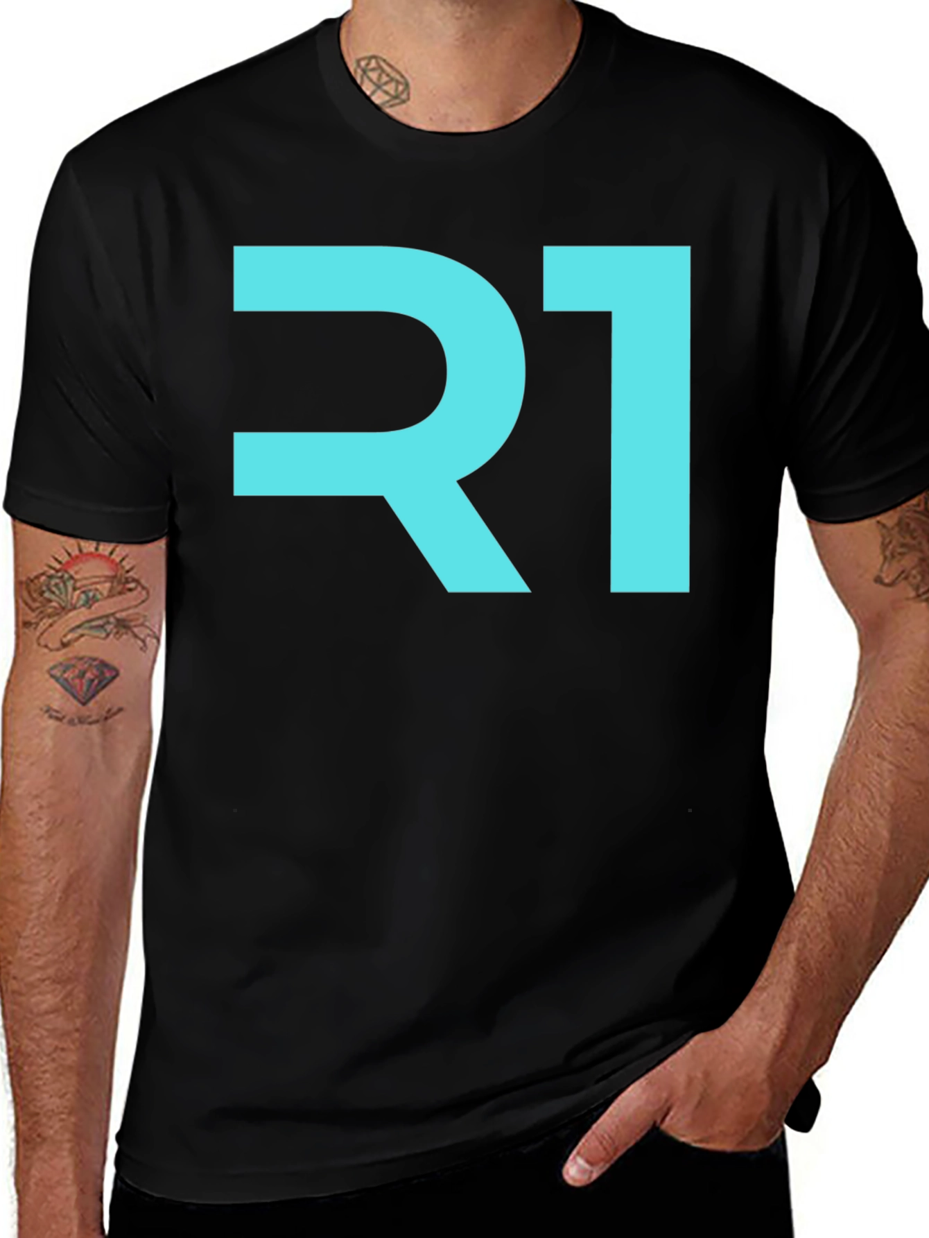 R1 Graphic Tee - Bold & Stylish Black T-Shirt