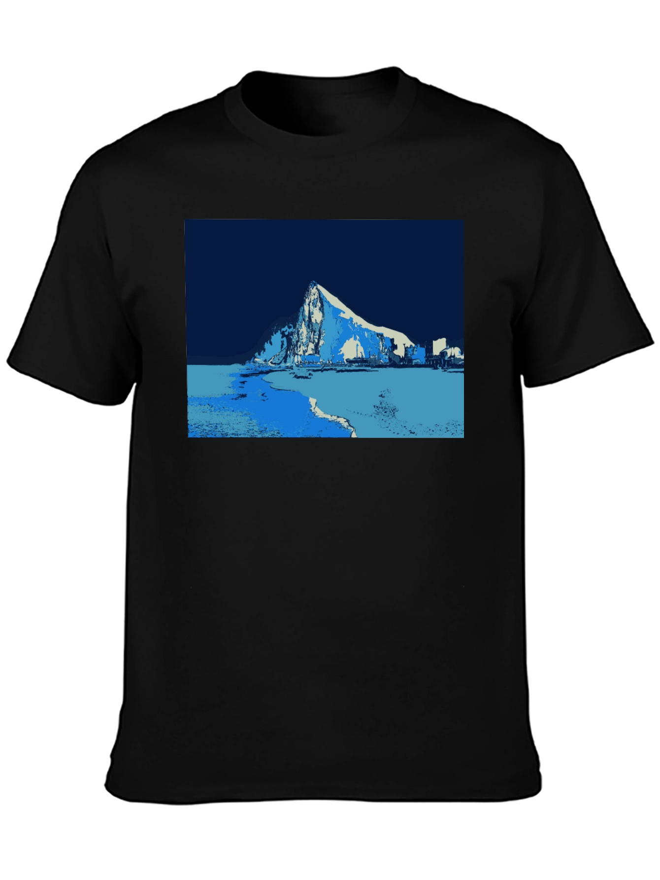 Stylized Mountain Graphic Tee - Black