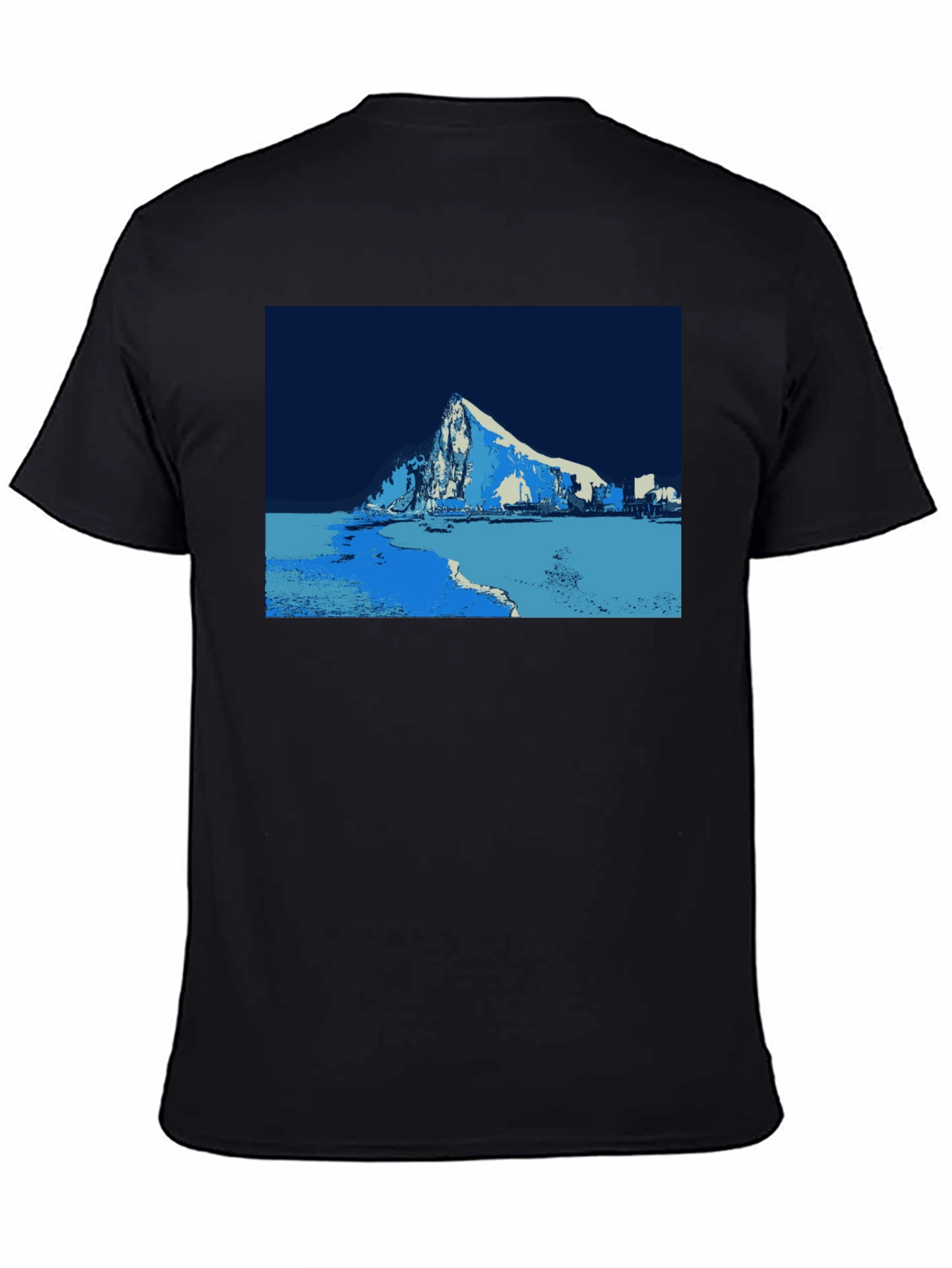 Stylized Mountain Graphic Tee - Black