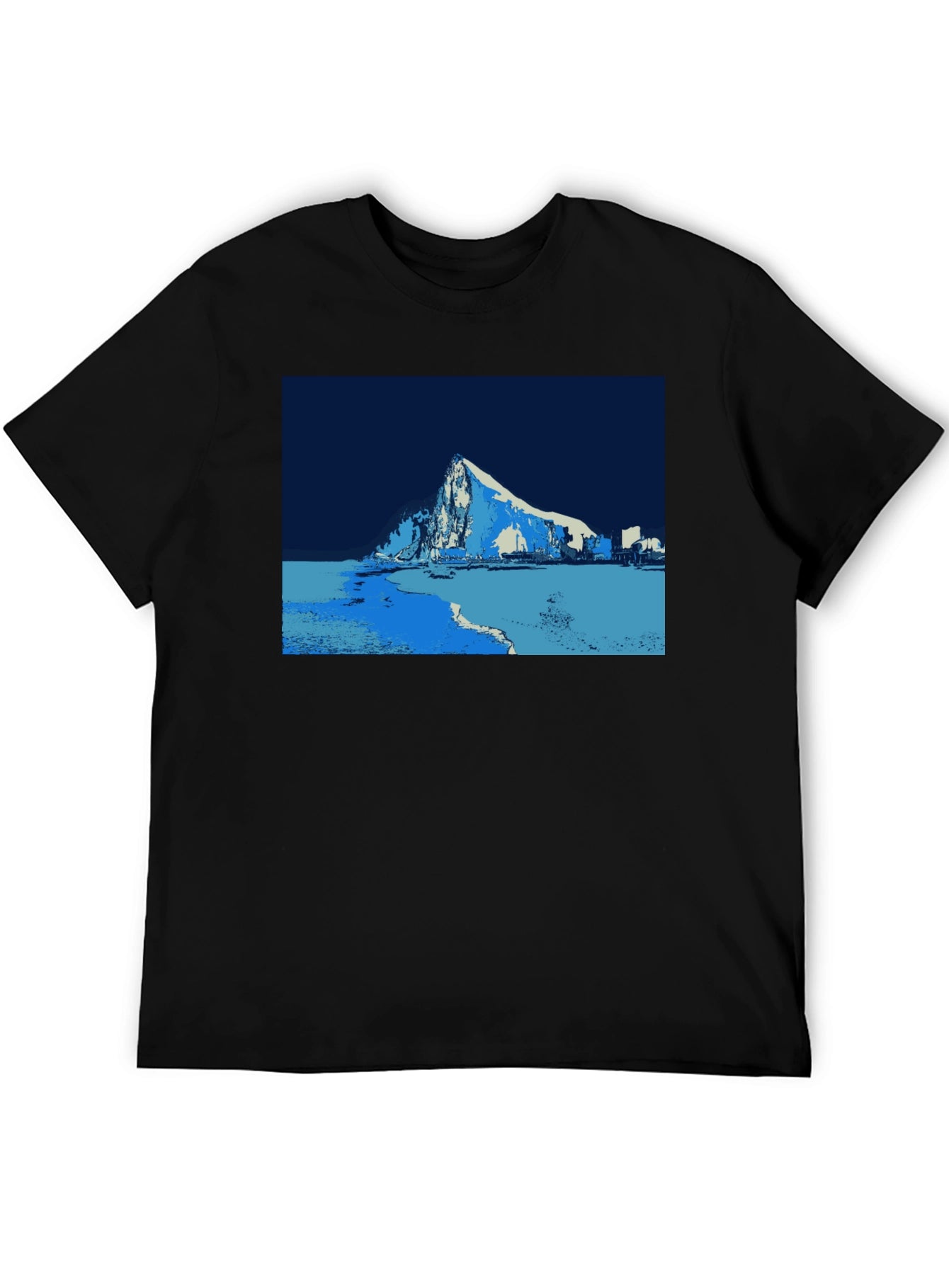 Stylized Mountain Graphic Tee - Black