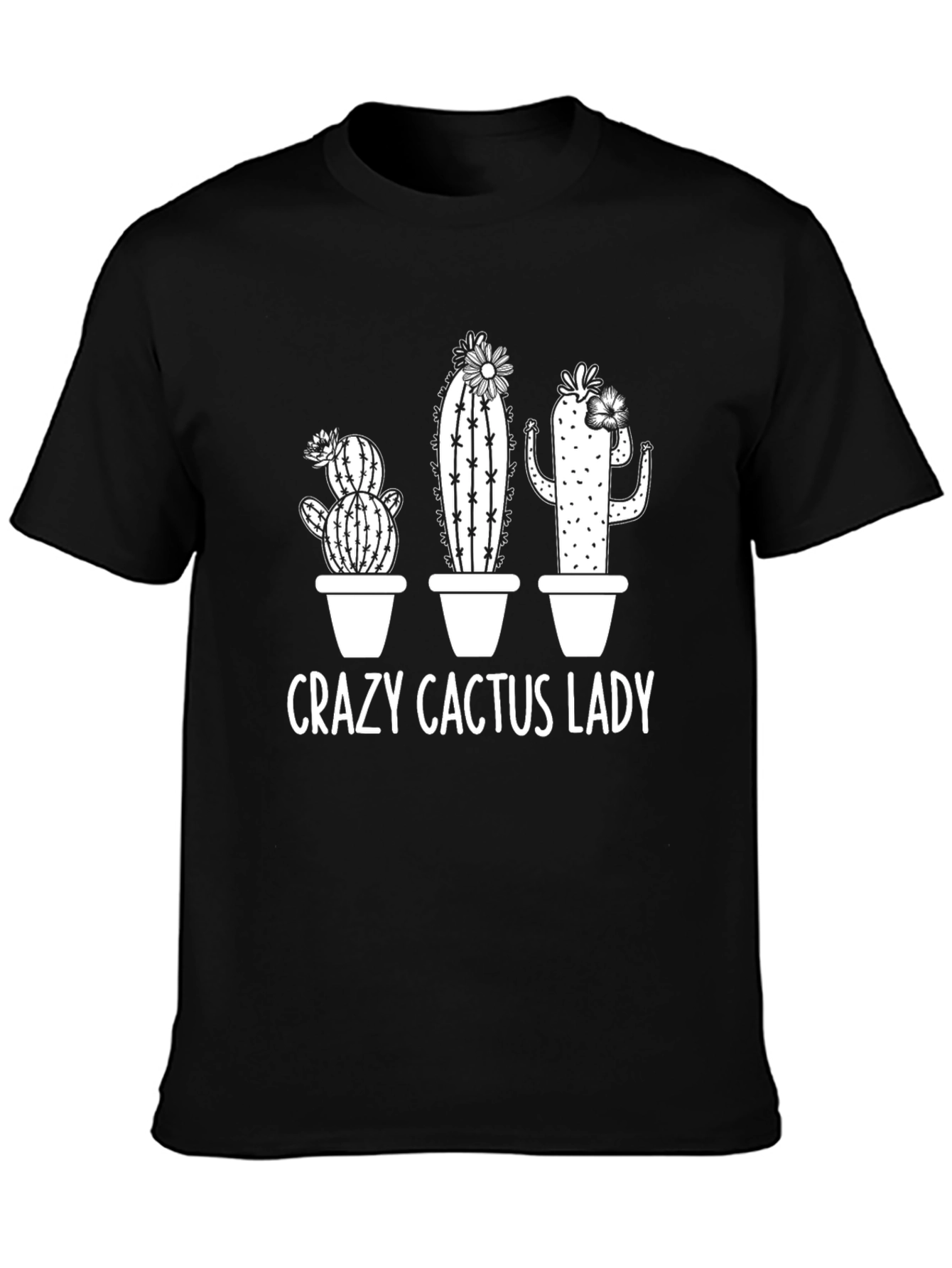 Crazy Cactus Lady T-Shirt - Black