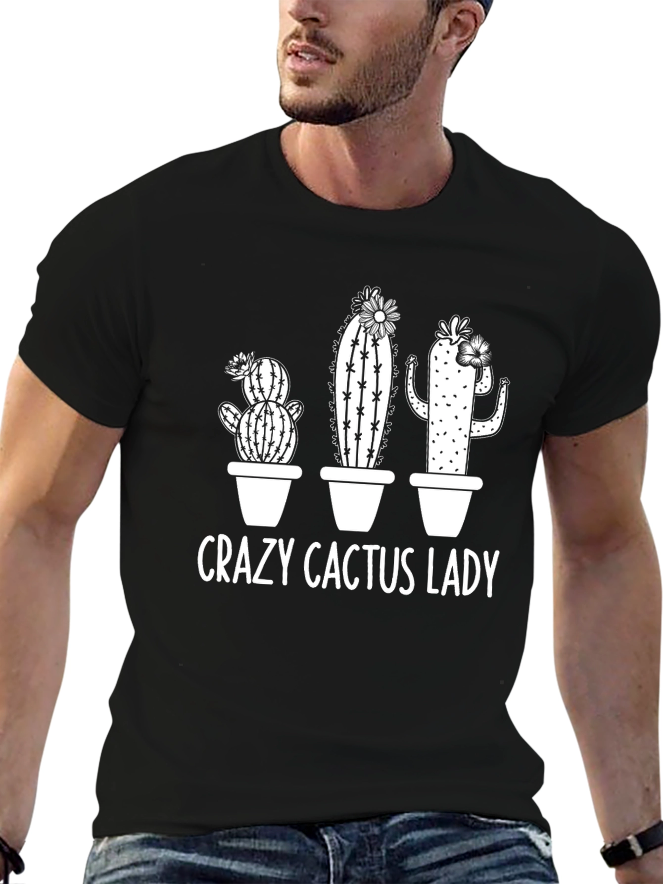 Crazy Cactus Lady T-Shirt - Black