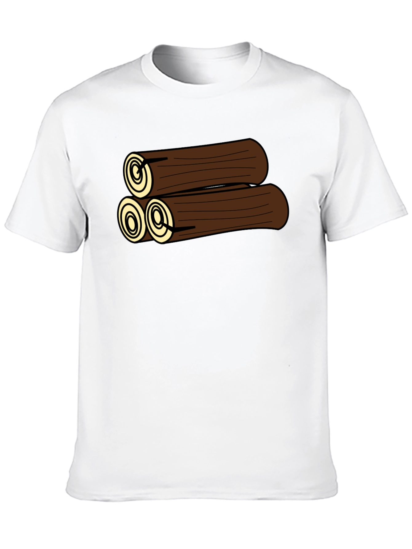 Cartoon Log Pile Graphic Tee - Black