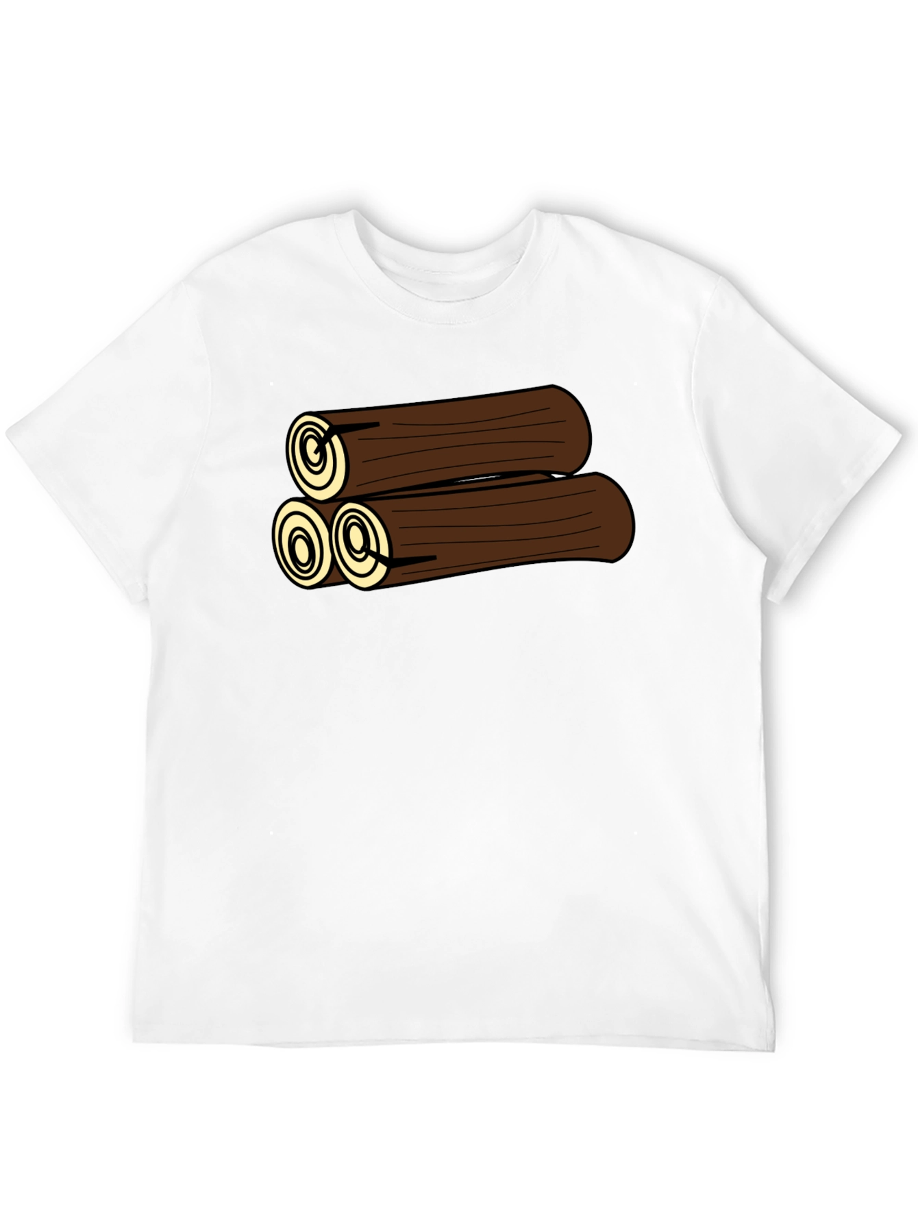Cartoon Log Pile Graphic Tee - Black