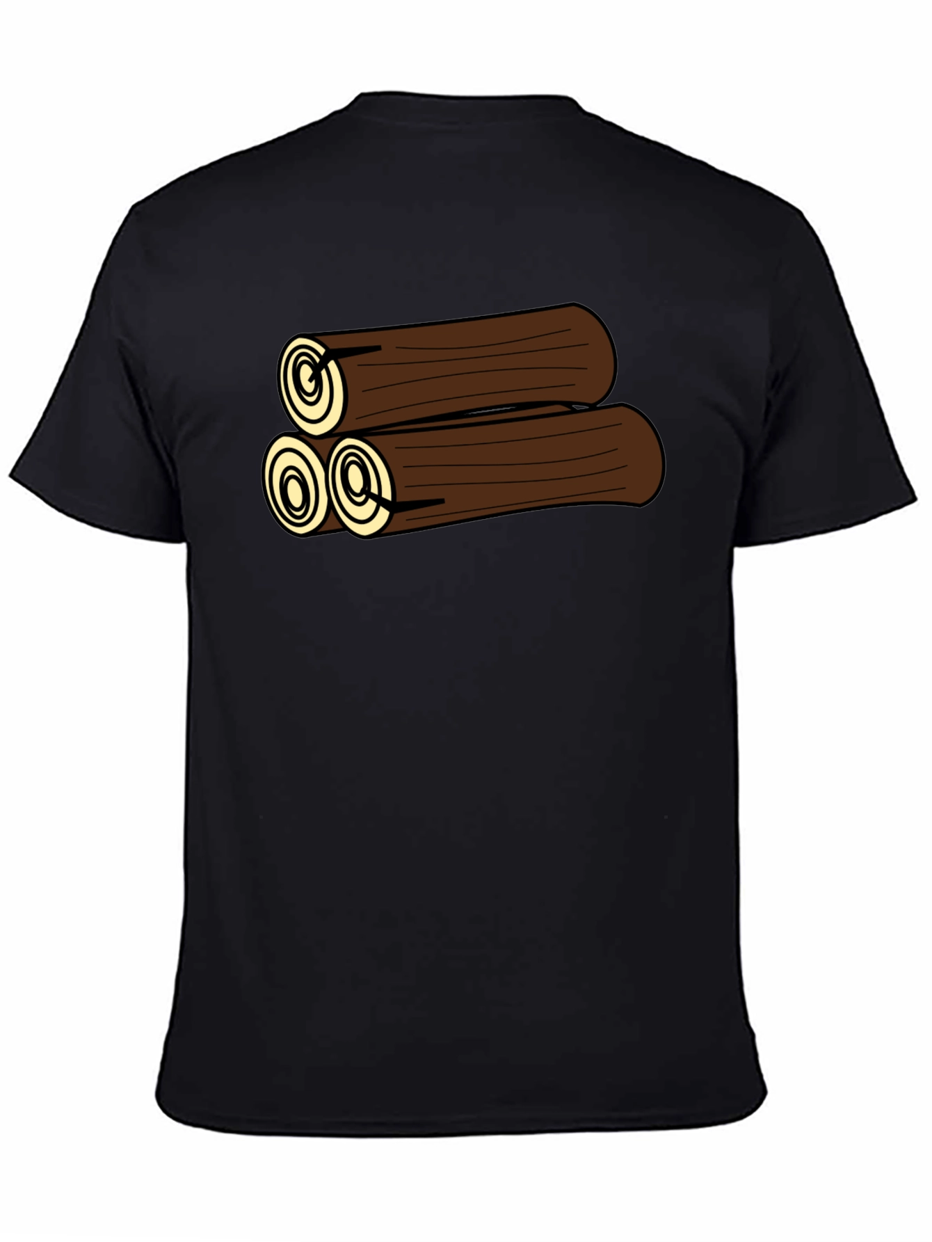 Cartoon Log Pile Graphic Tee - Black