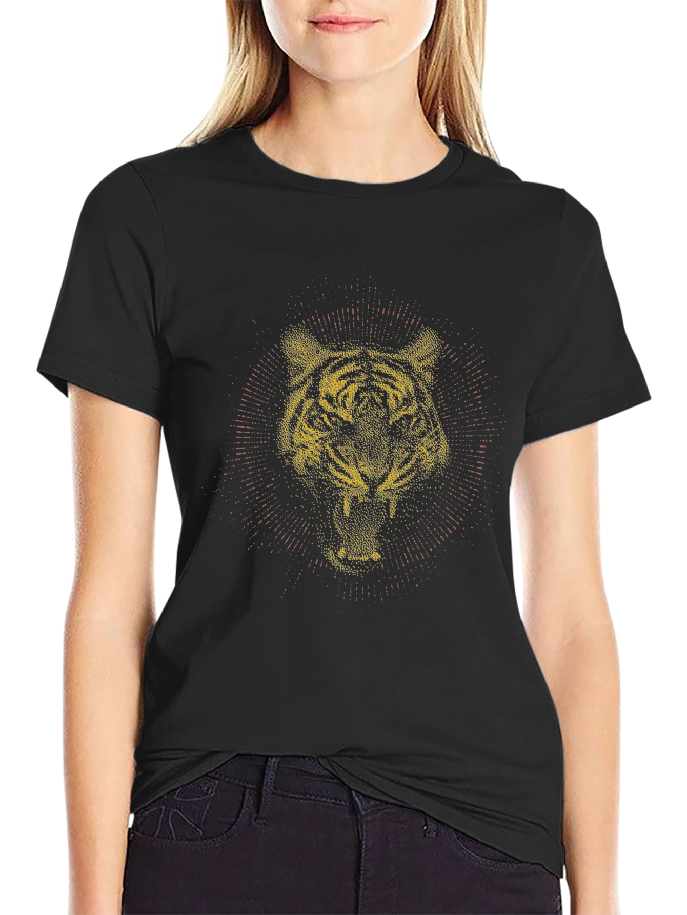 Tiger Graphic Tee - Black Cotton Blend