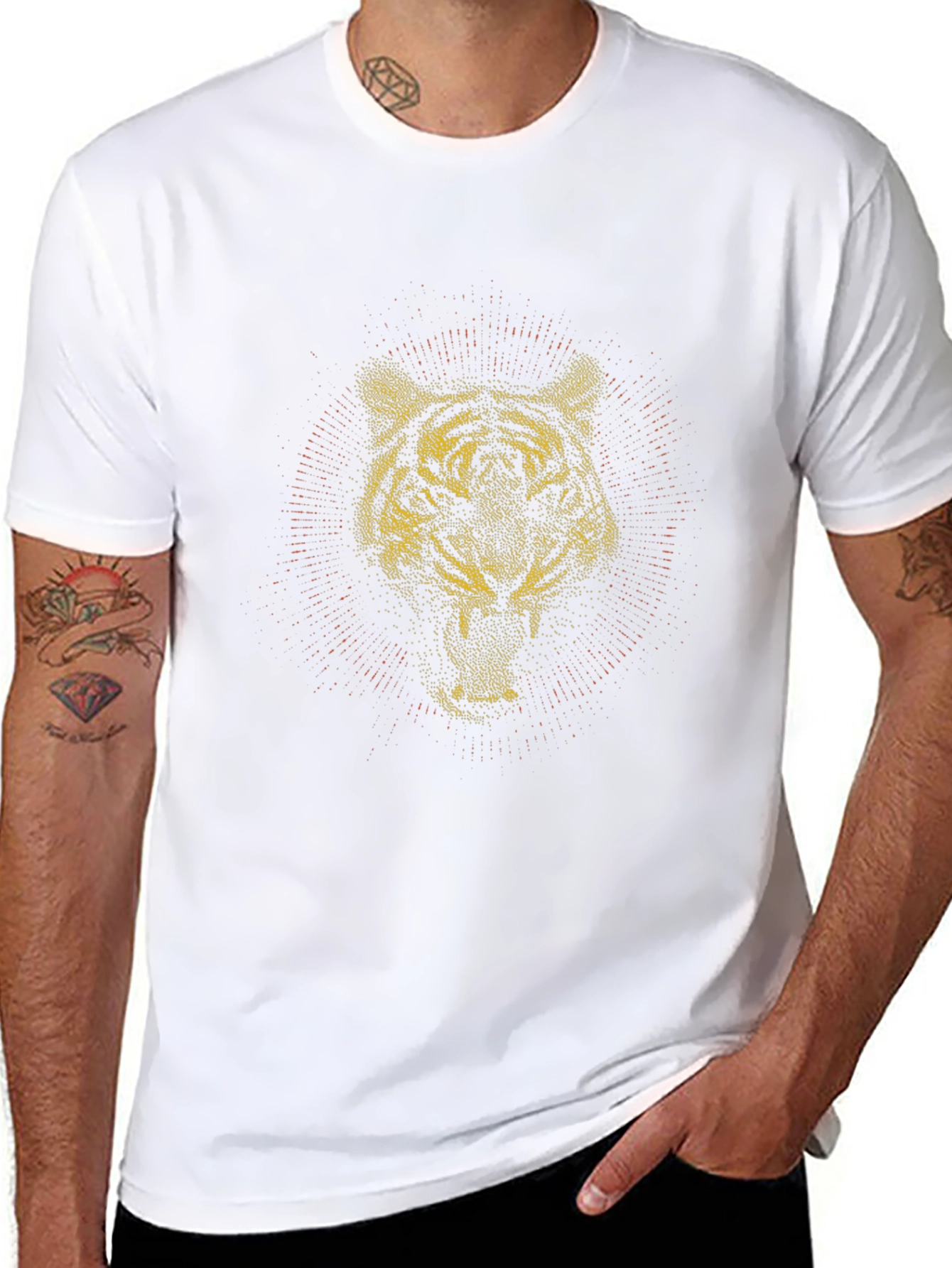 Tiger Graphic Tee - Black Cotton Blend
