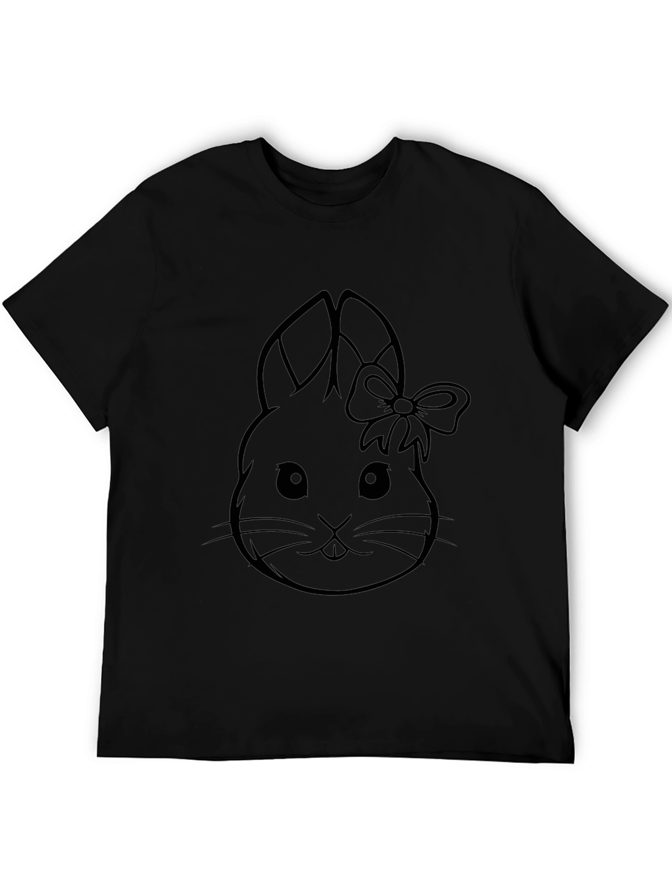 Bunny Bow Graphic Tee - Black
