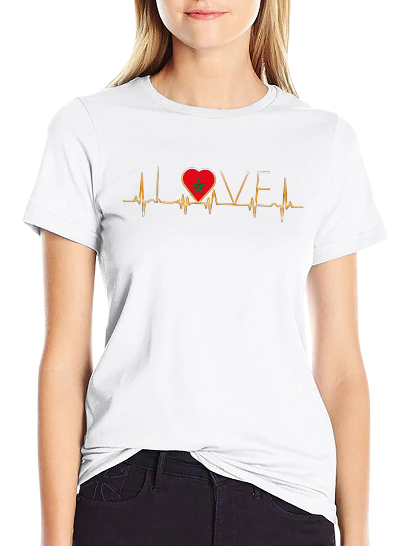 Morocco Love Heartbeat T-Shirt - Country Pride