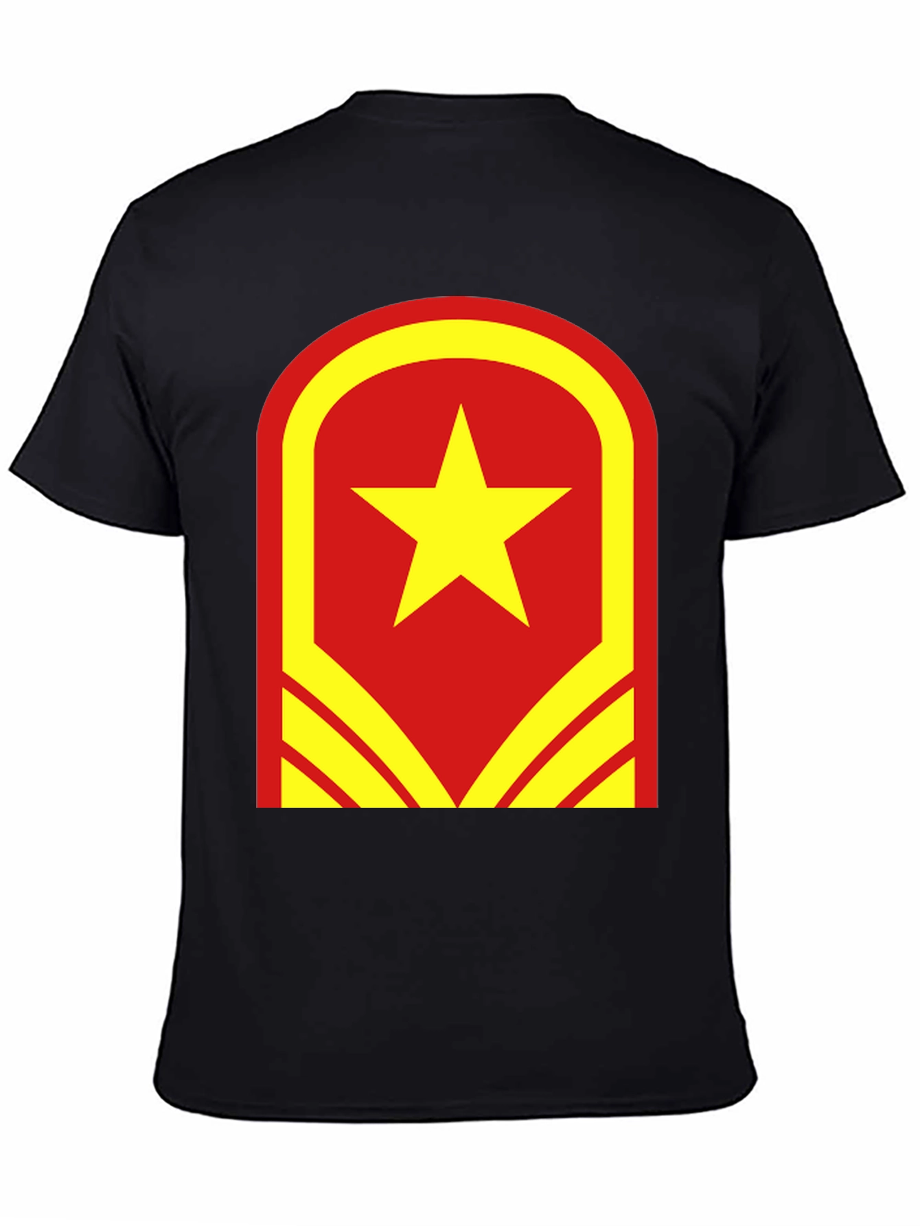 Red & Yellow Star Graphic T-Shirt - Casual Wear
