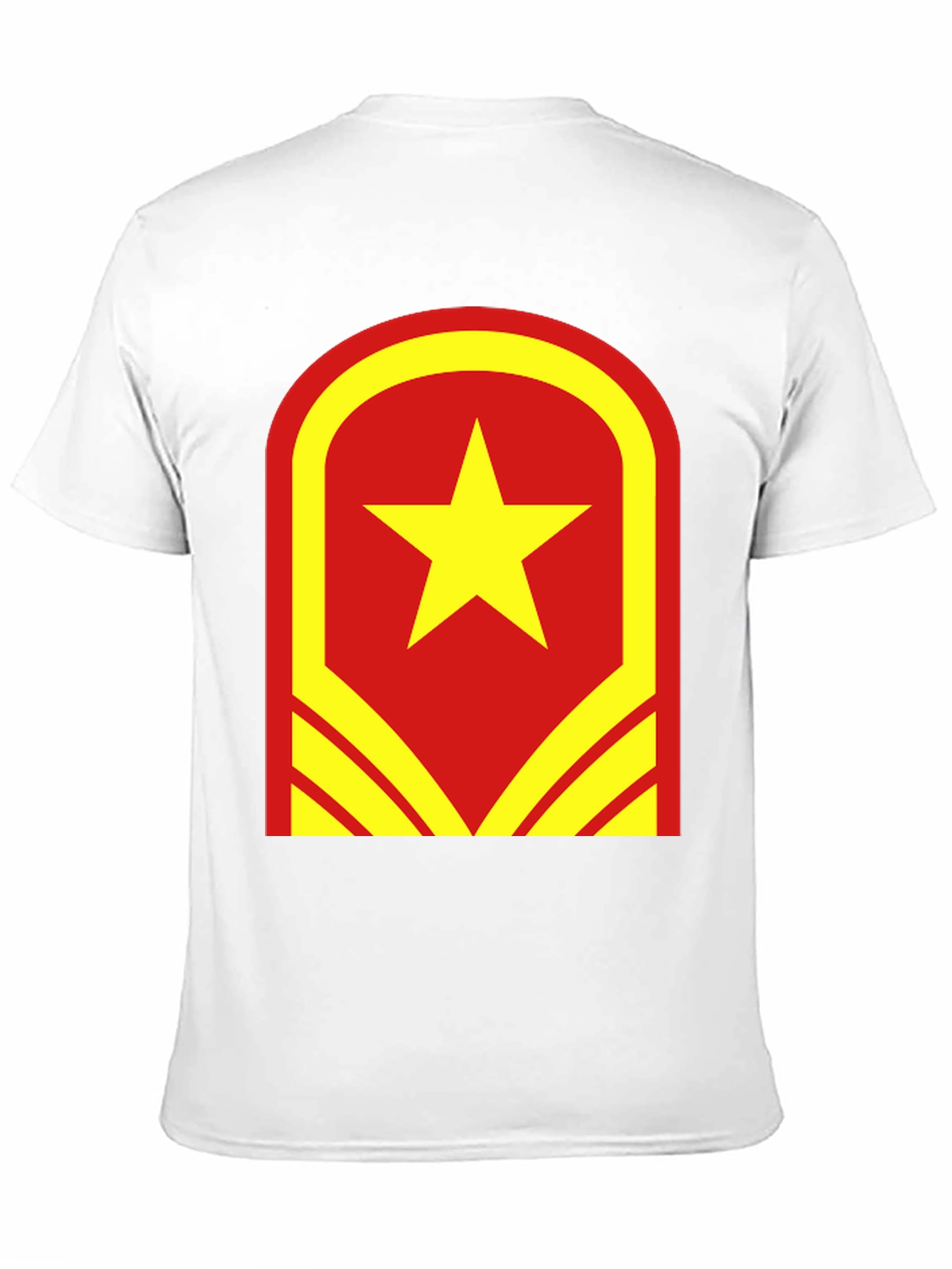 Red & Yellow Star Graphic T-Shirt - Casual Wear