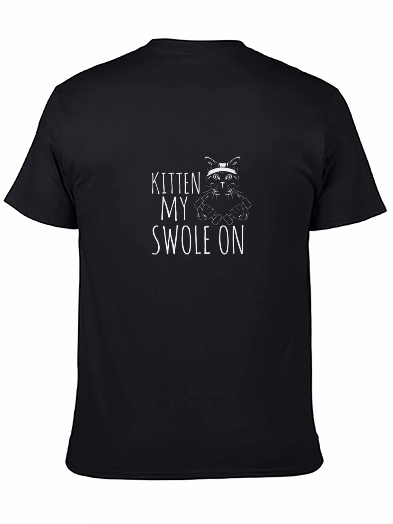 Kitten My Swole On Black Graphic Tee