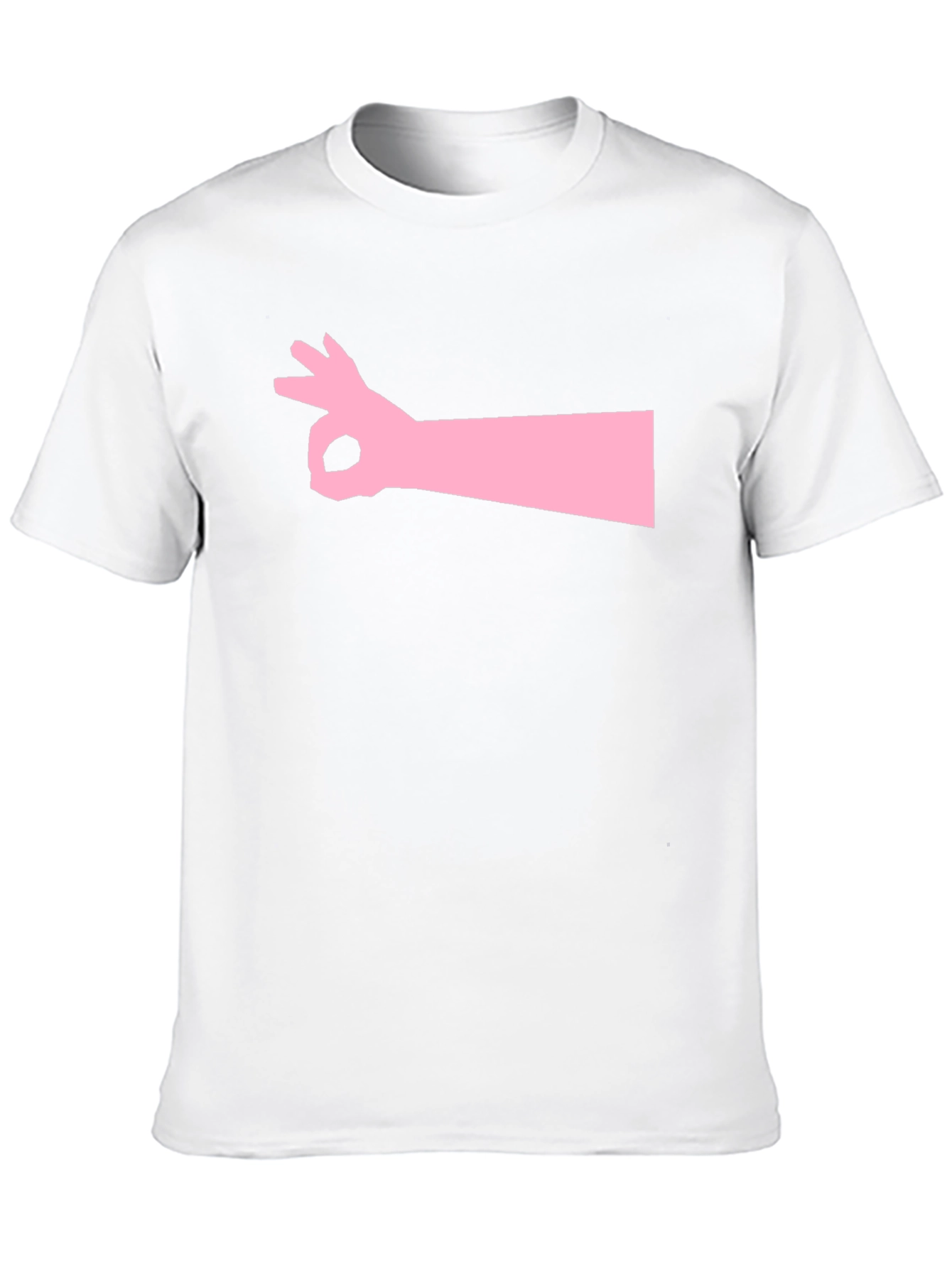 Graphic Tee: Pink Circle Game Hand Black T-Shirt