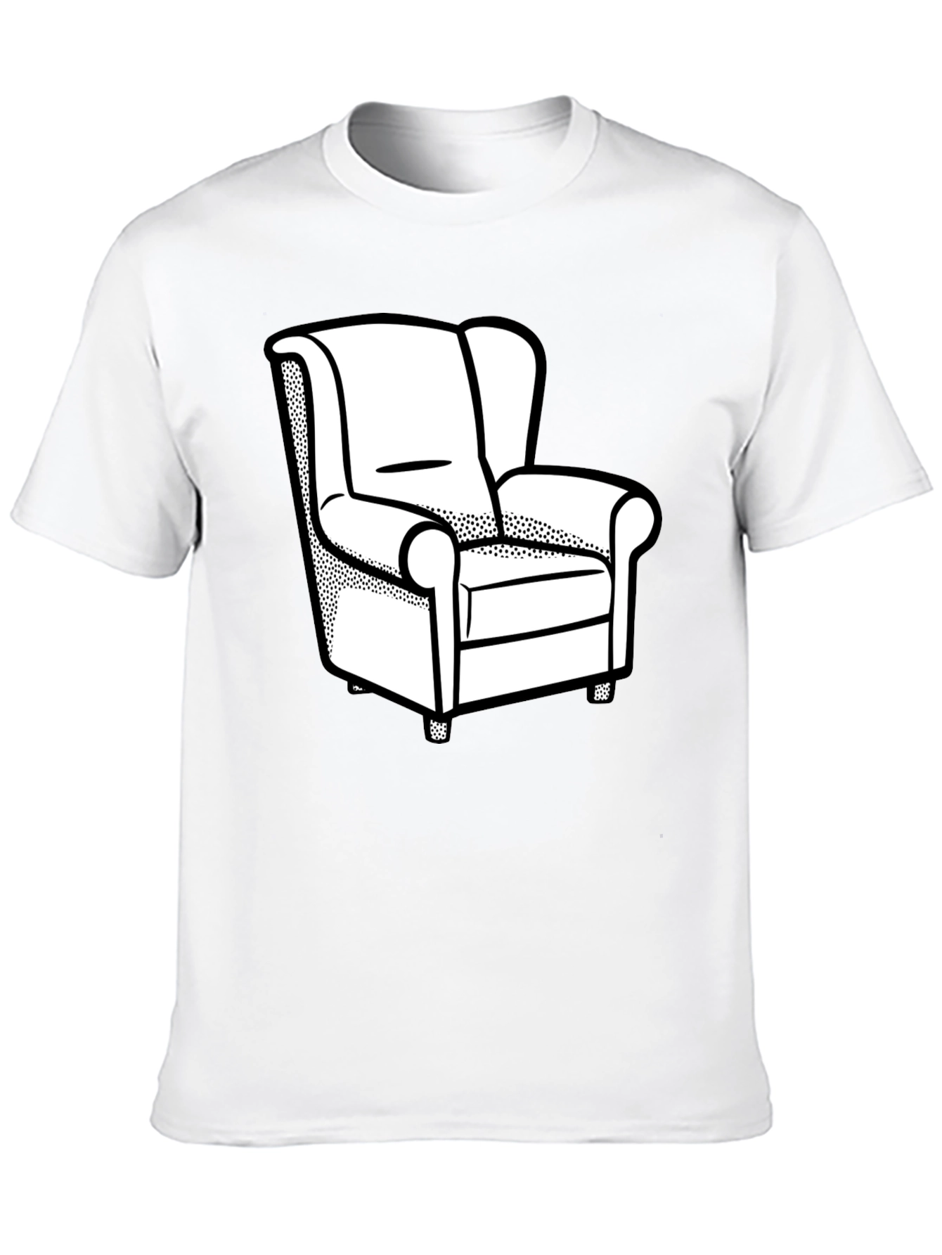 Novelty Armchair Graphic Print Black T-Shirt