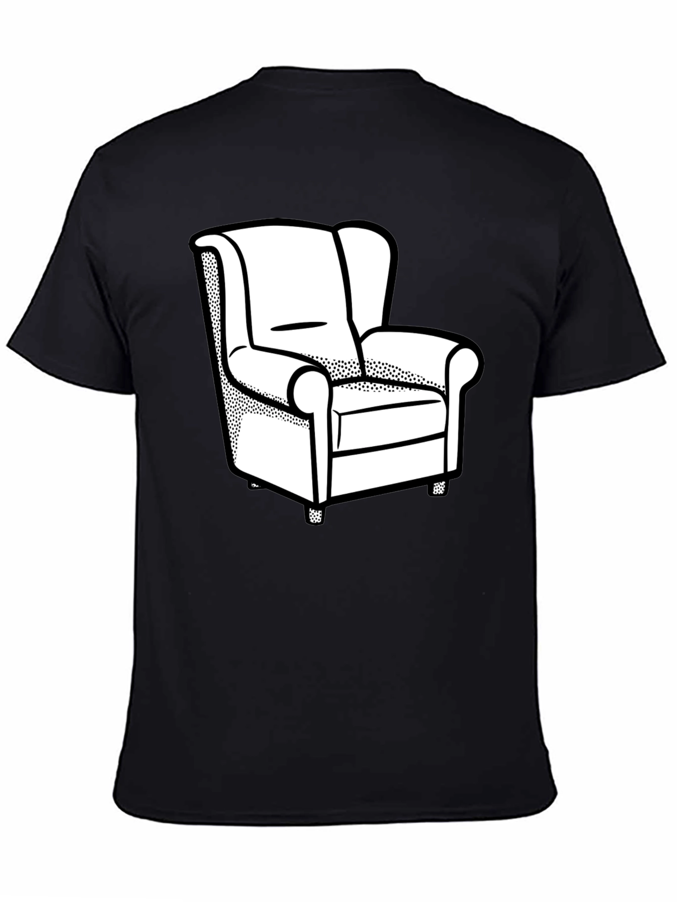 Novelty Armchair Graphic Print Black T-Shirt