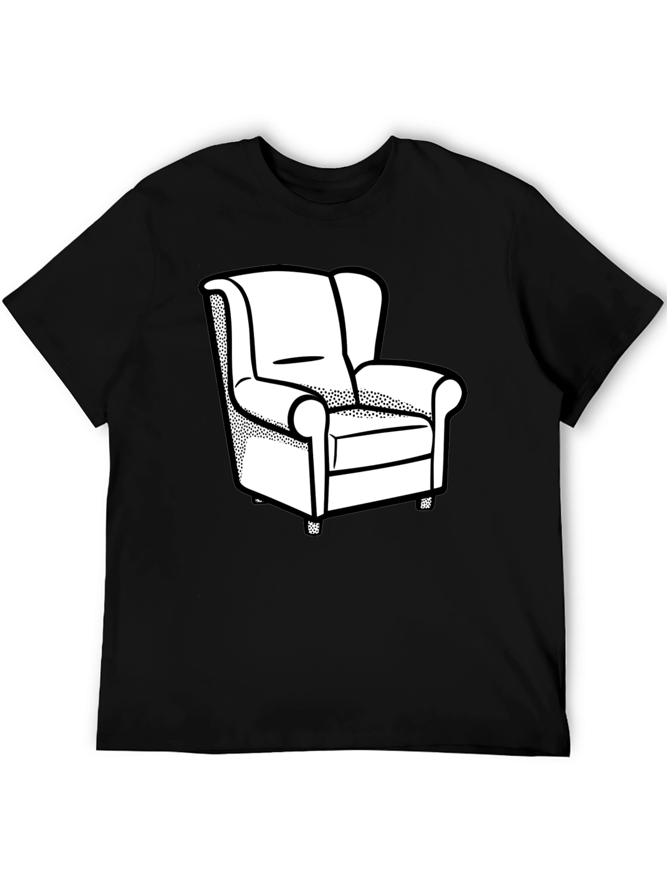 Novelty Armchair Graphic Print Black T-Shirt