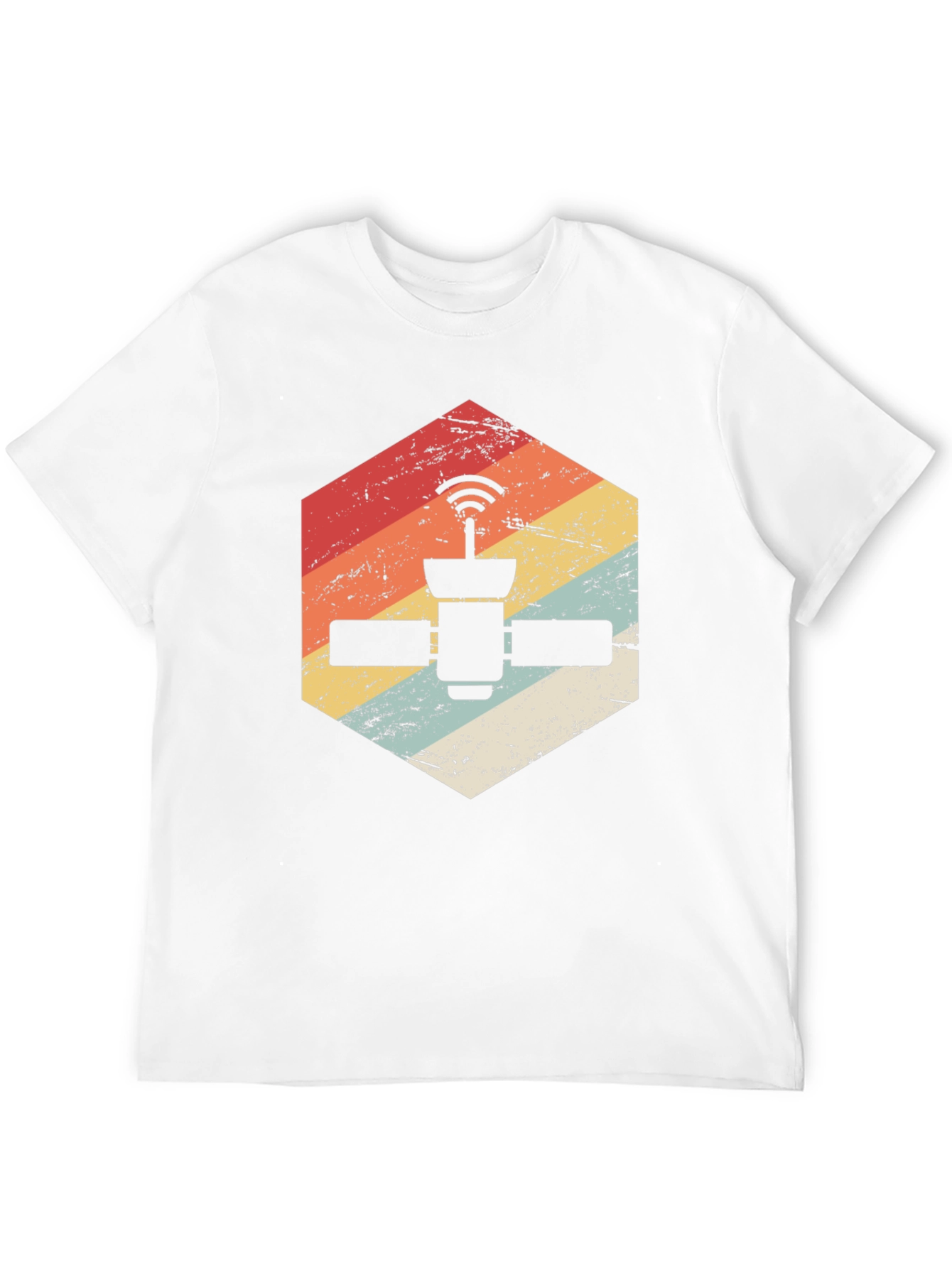 Retro Satellite Graphic Tee - Black Cotton Blend