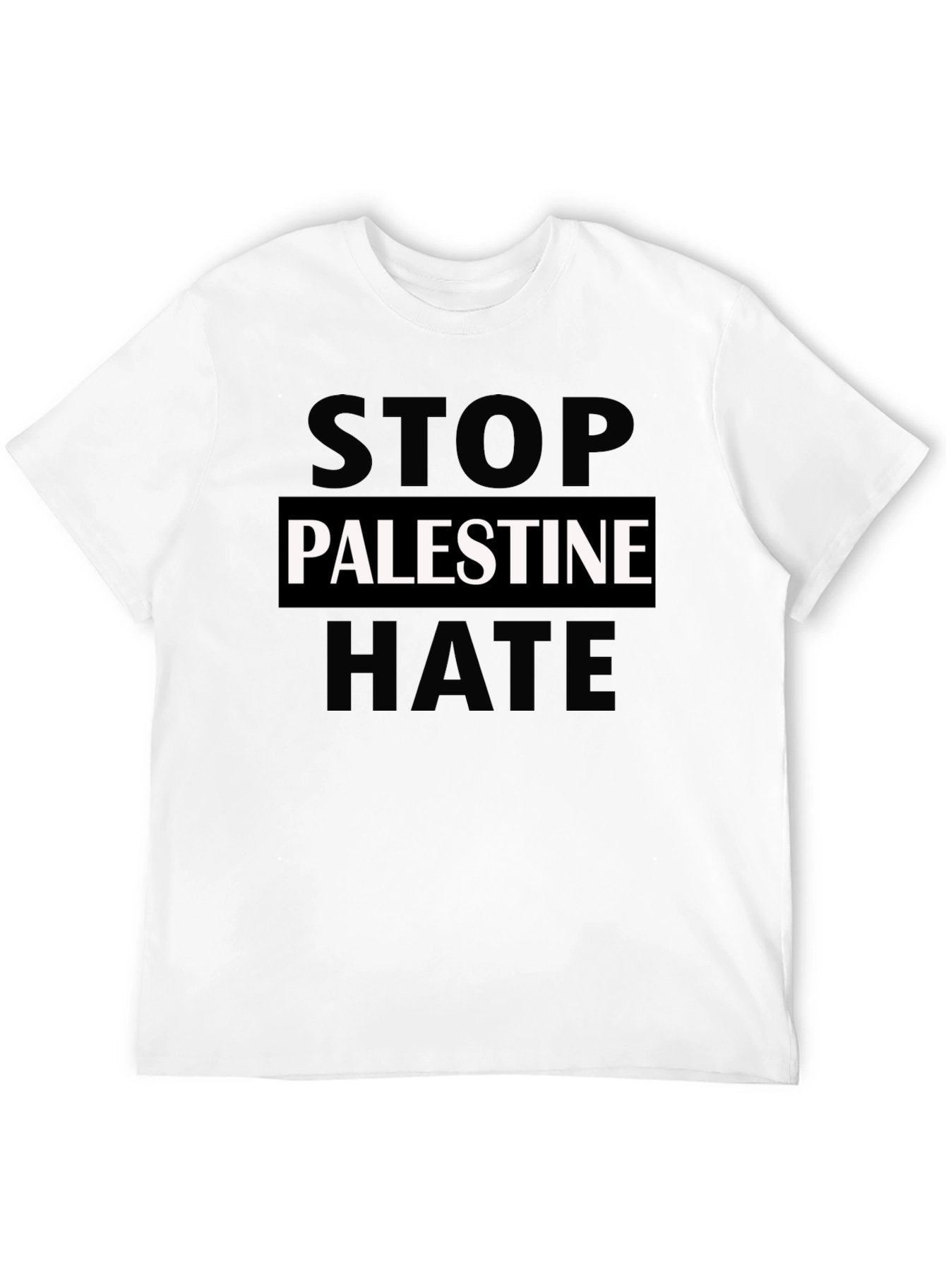 Stop Palestine Hate Graphic T-Shirt - Black