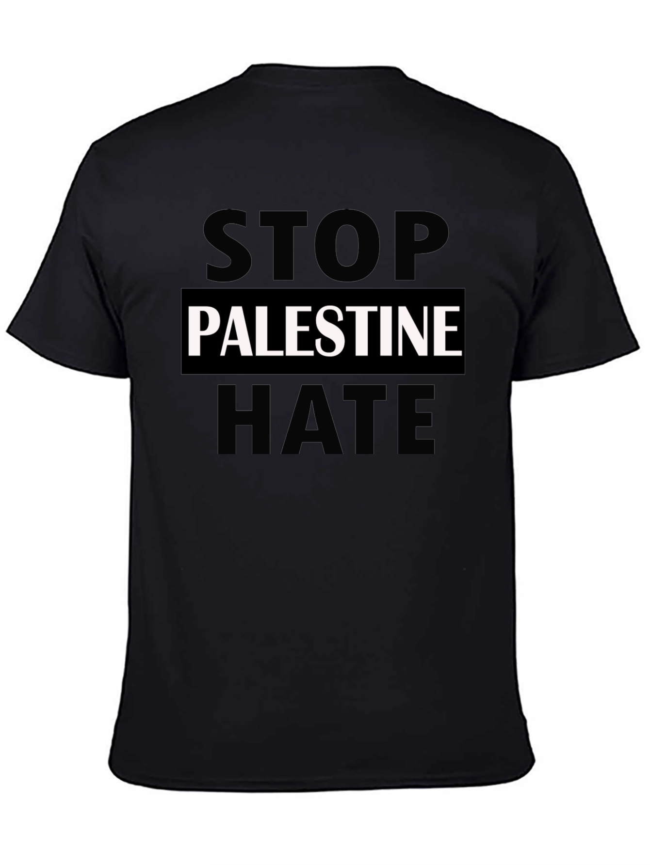 Stop Palestine Hate Graphic T-Shirt - Black