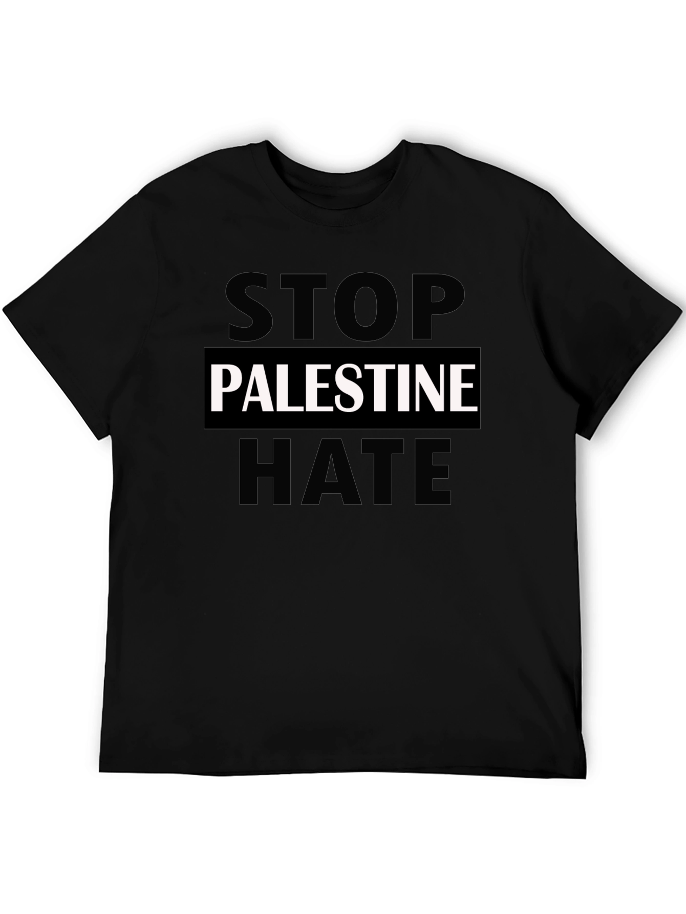 Stop Palestine Hate Graphic T-Shirt - Black