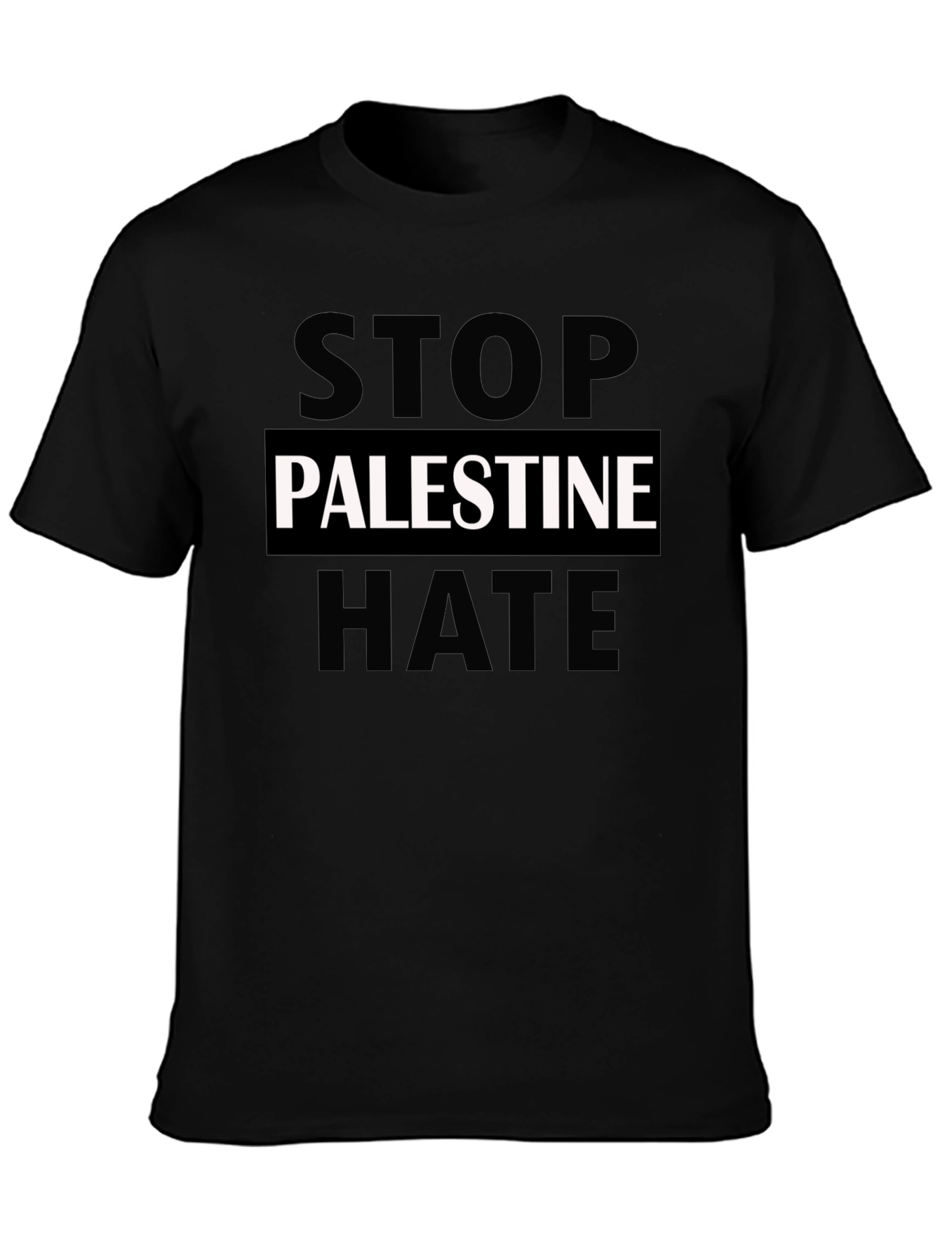 Stop Palestine Hate Graphic T-Shirt - Black
