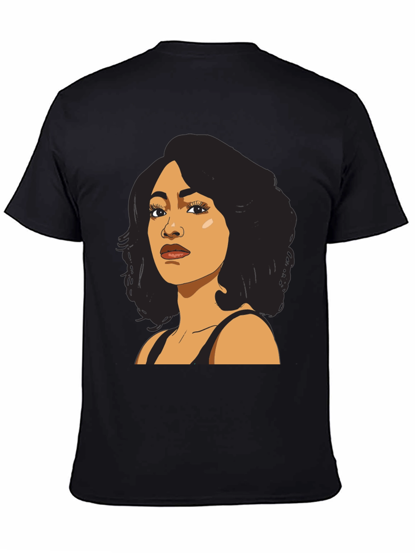 Cartoon Portrait Black T-Shirt