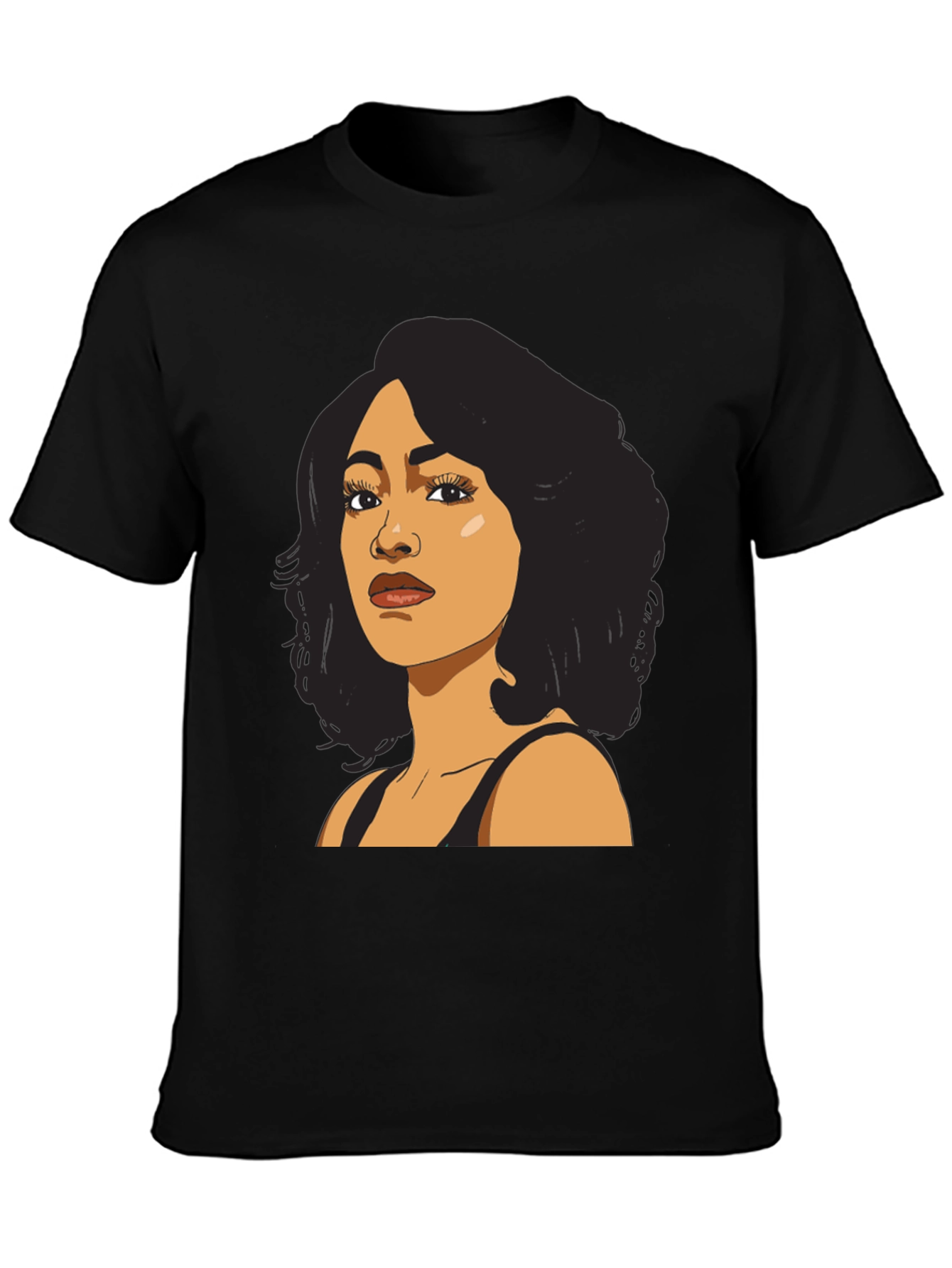 Cartoon Portrait Black T-Shirt