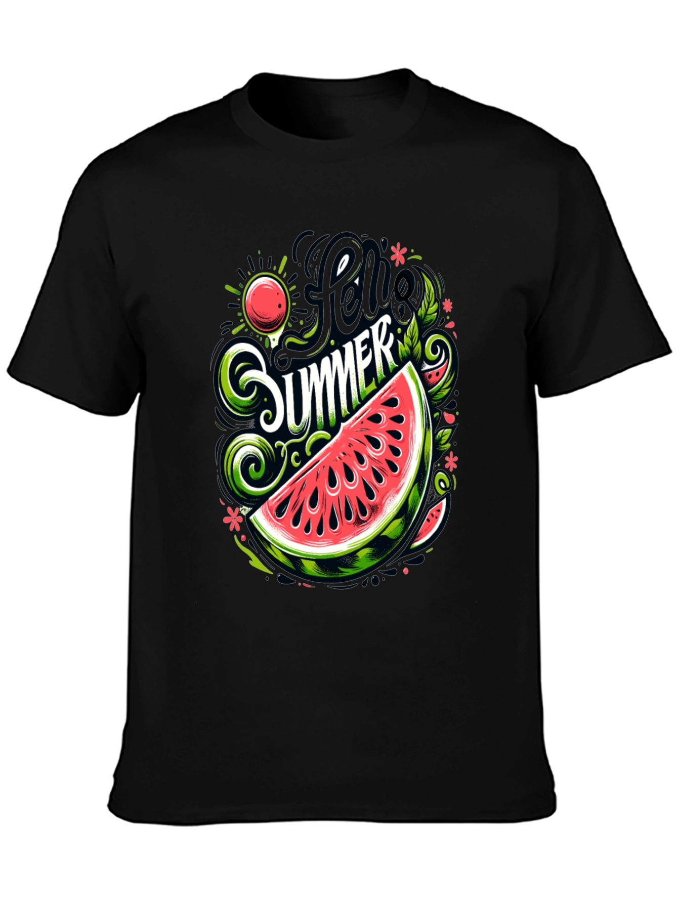Hello Summer Watermelon Graphic T-Shirt