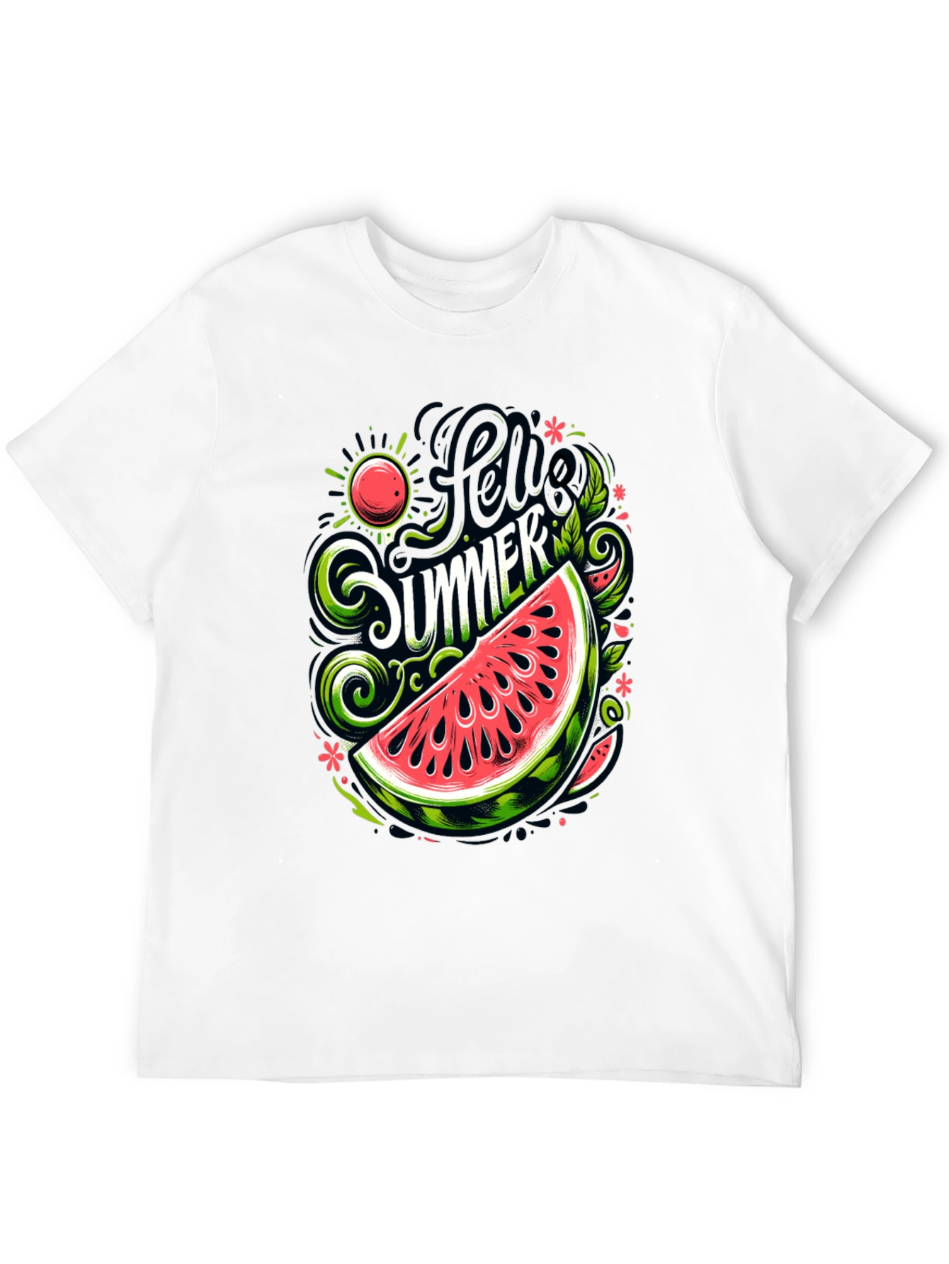 Hello Summer Watermelon Graphic T-Shirt
