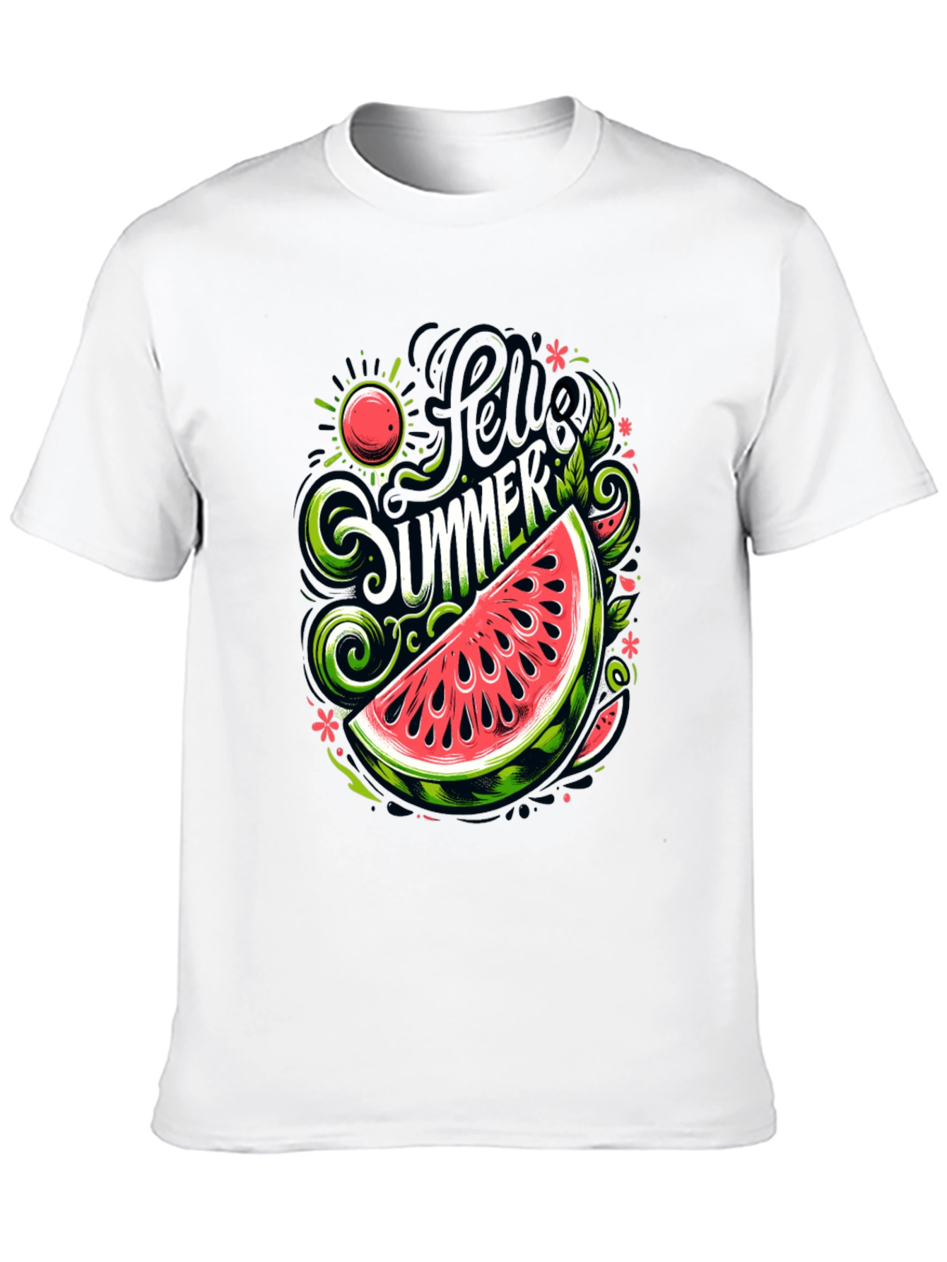 Hello Summer Watermelon Graphic T-Shirt