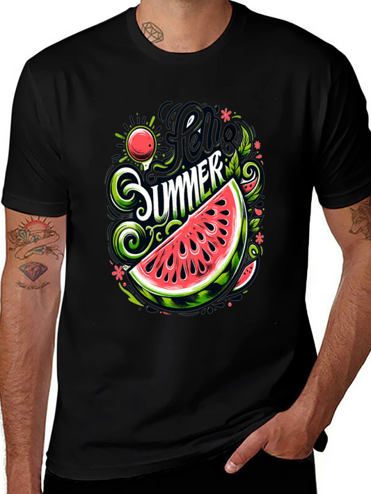 Hello Summer Watermelon Graphic T-Shirt