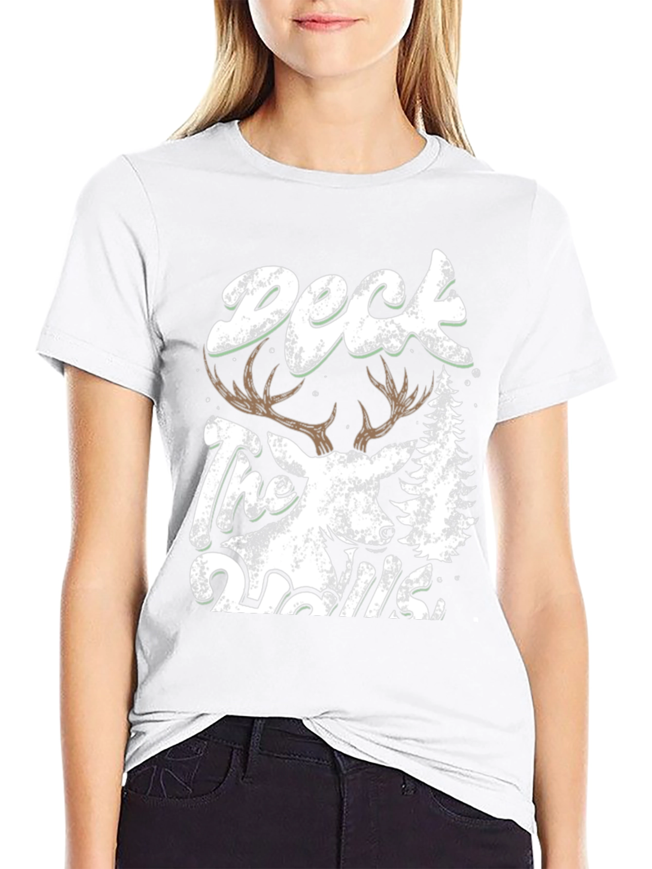 Deck the Halls Deer Graphic T-Shirt