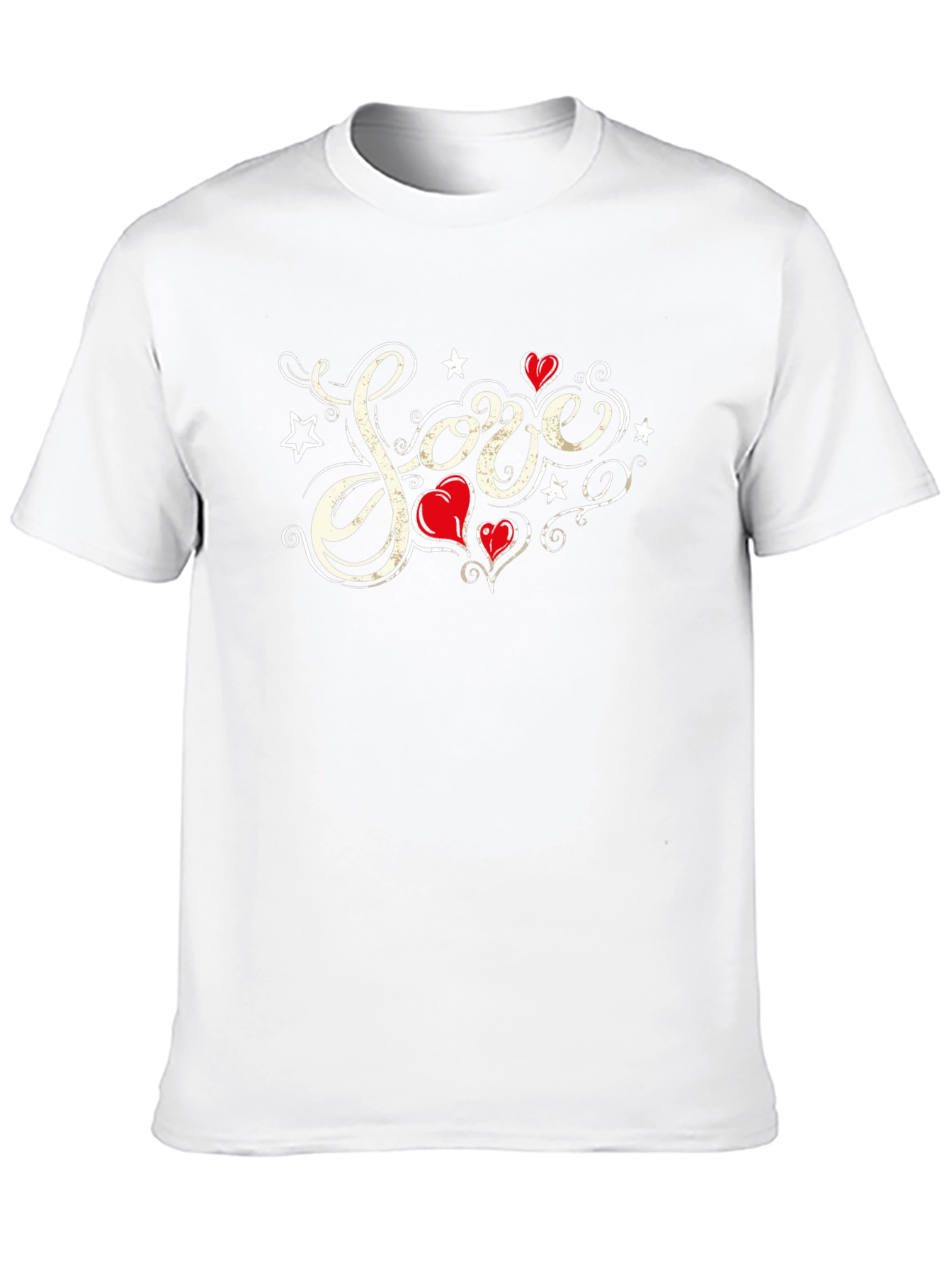Love Heart Star Graphic T-Shirt - Black