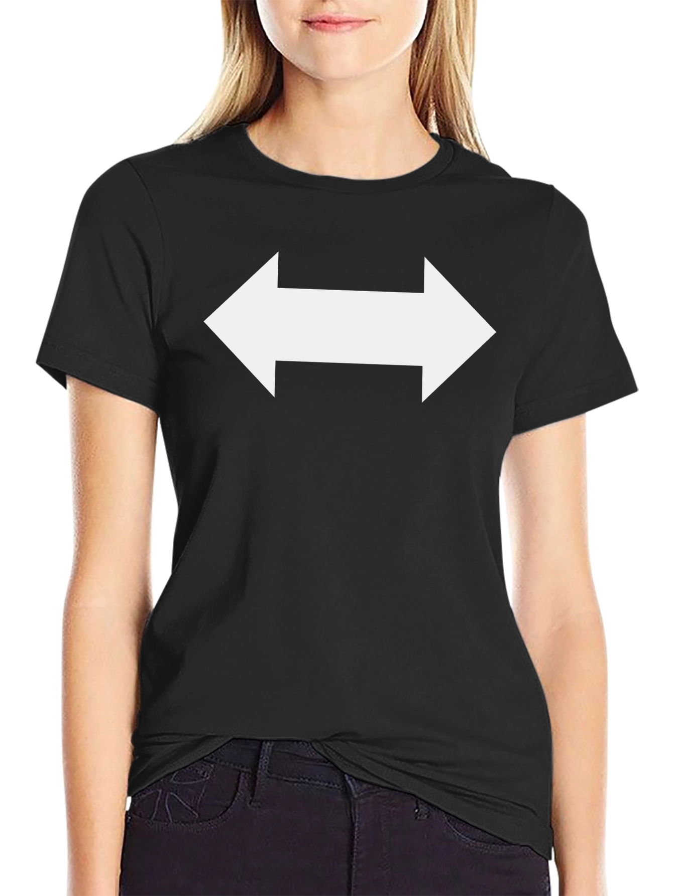 Unisex Black T-Shirt with Arrow Design