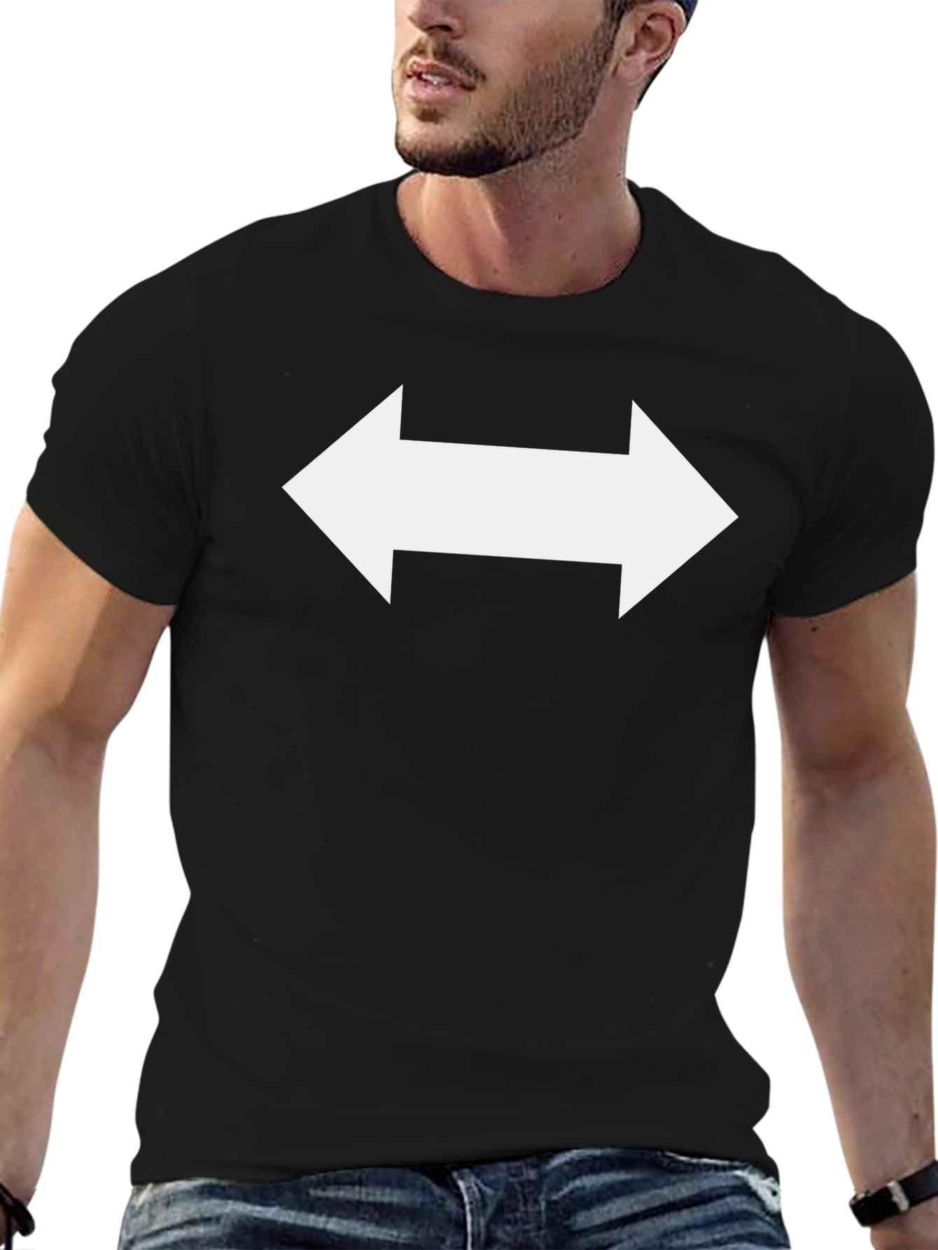 Unisex Black T-Shirt with Arrow Design