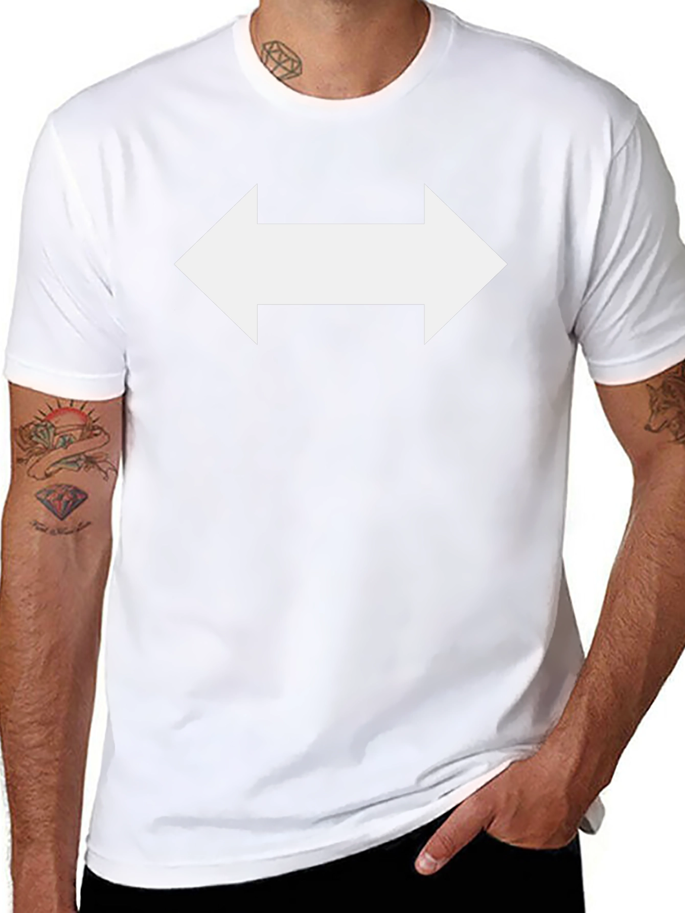 Unisex Black T-Shirt with Arrow Design