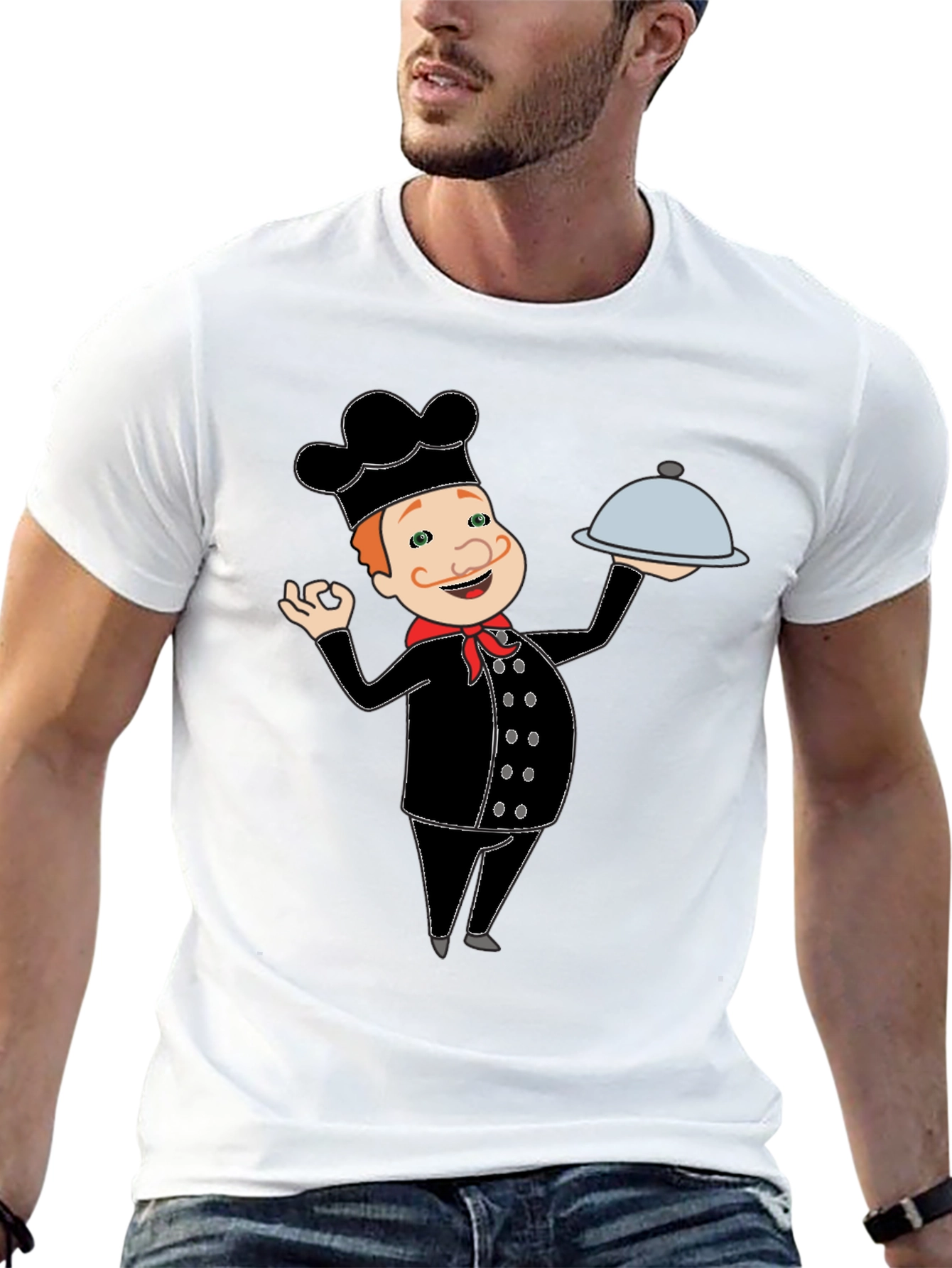 Chef Cartoon Black T-Shirt