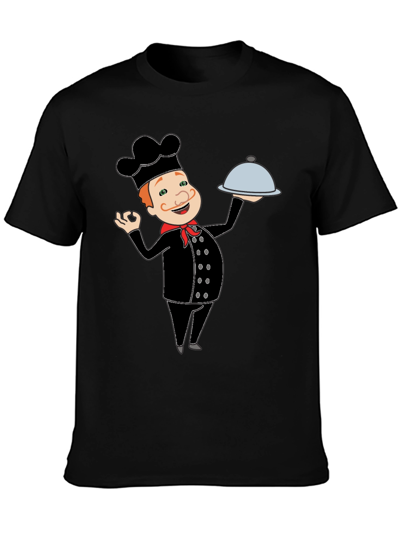 Chef Cartoon Black T-Shirt