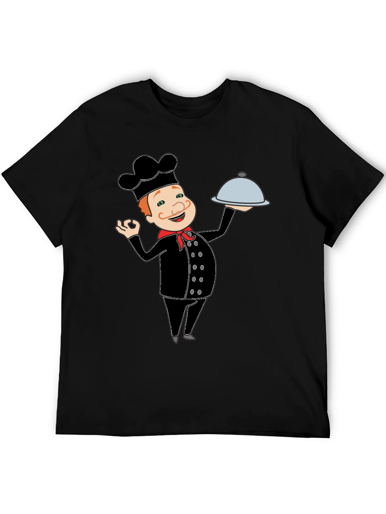 Chef Cartoon Black T-Shirt