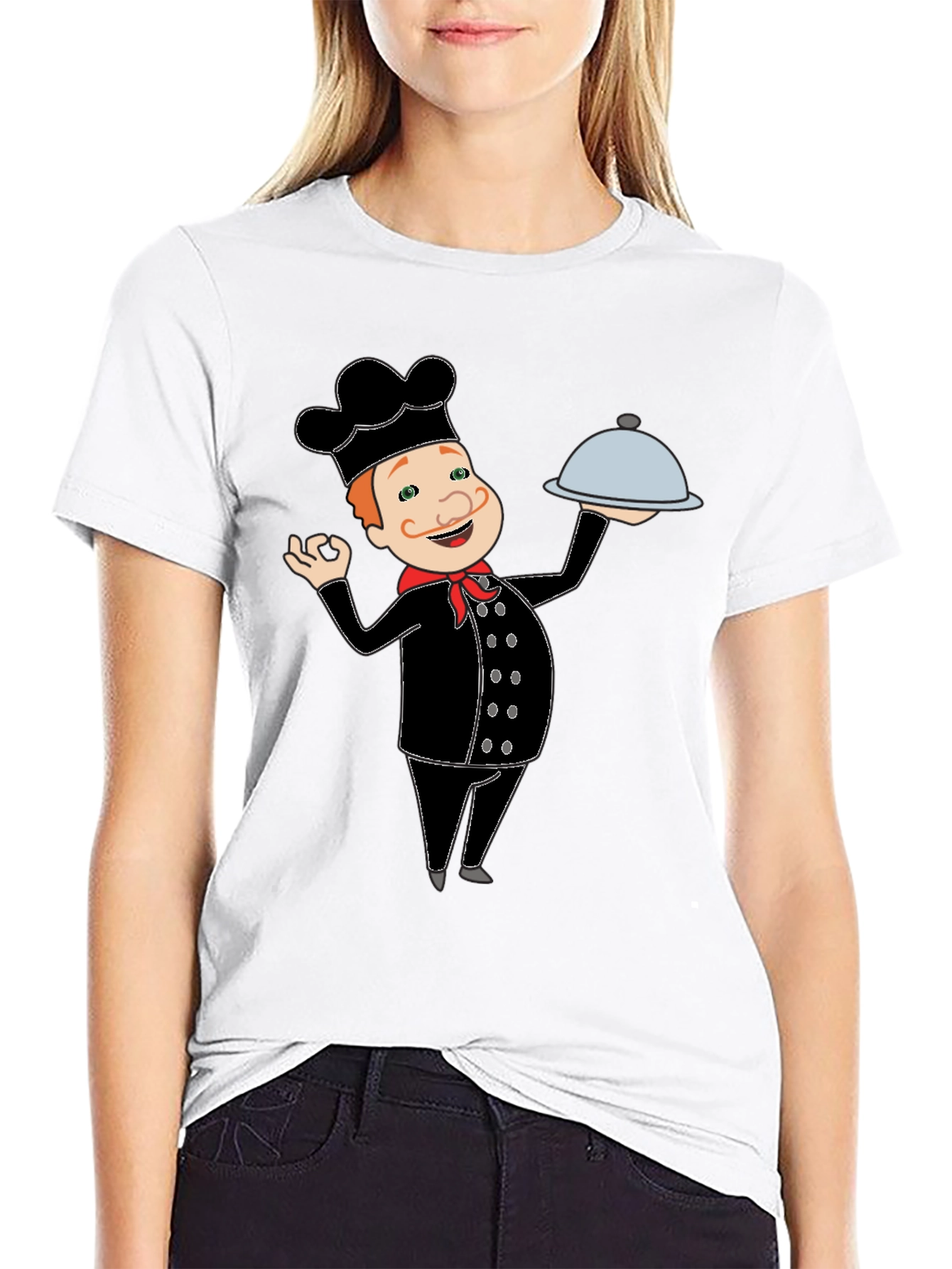 Chef Cartoon Black T-Shirt