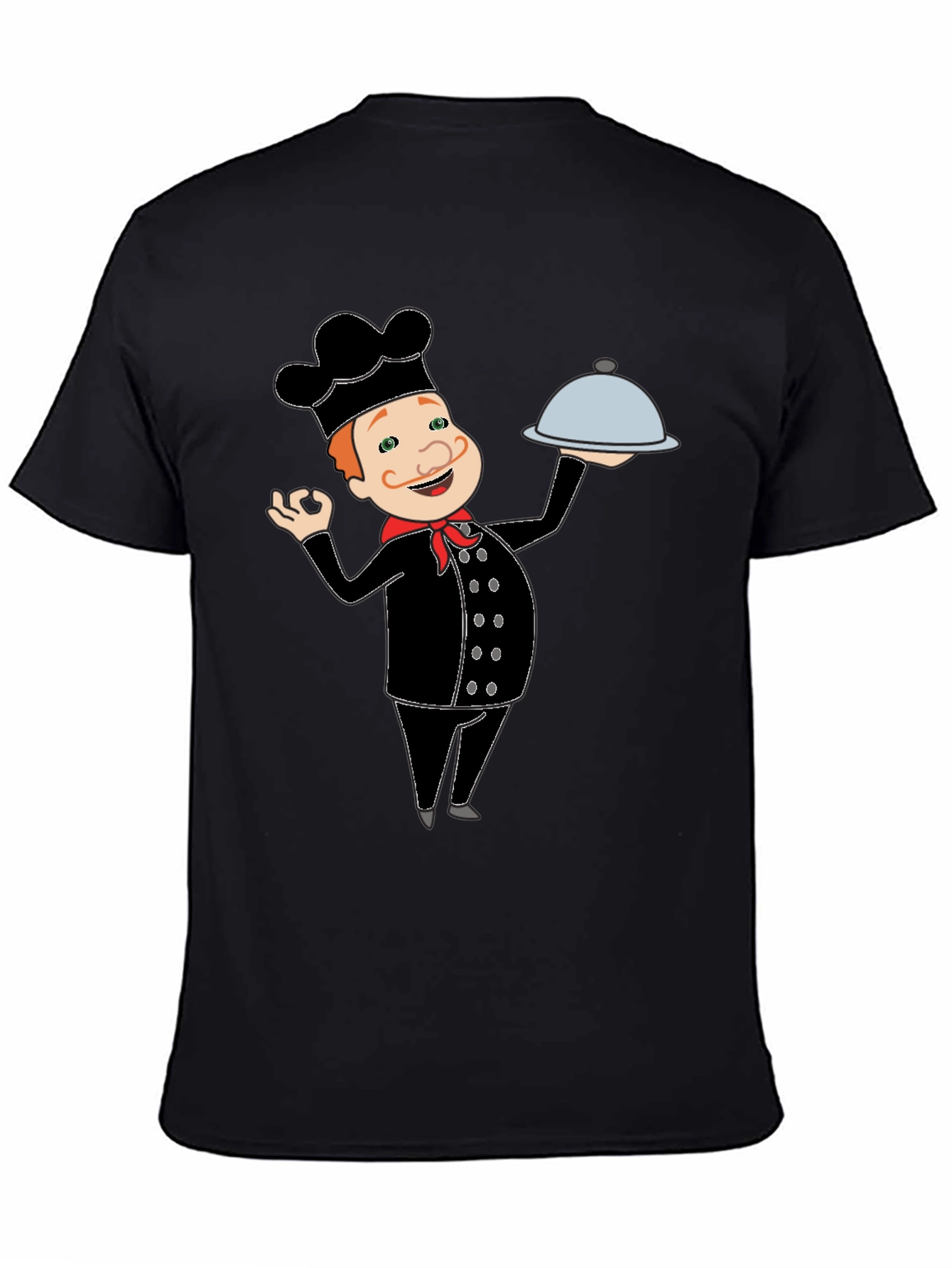 Chef Cartoon Black T-Shirt