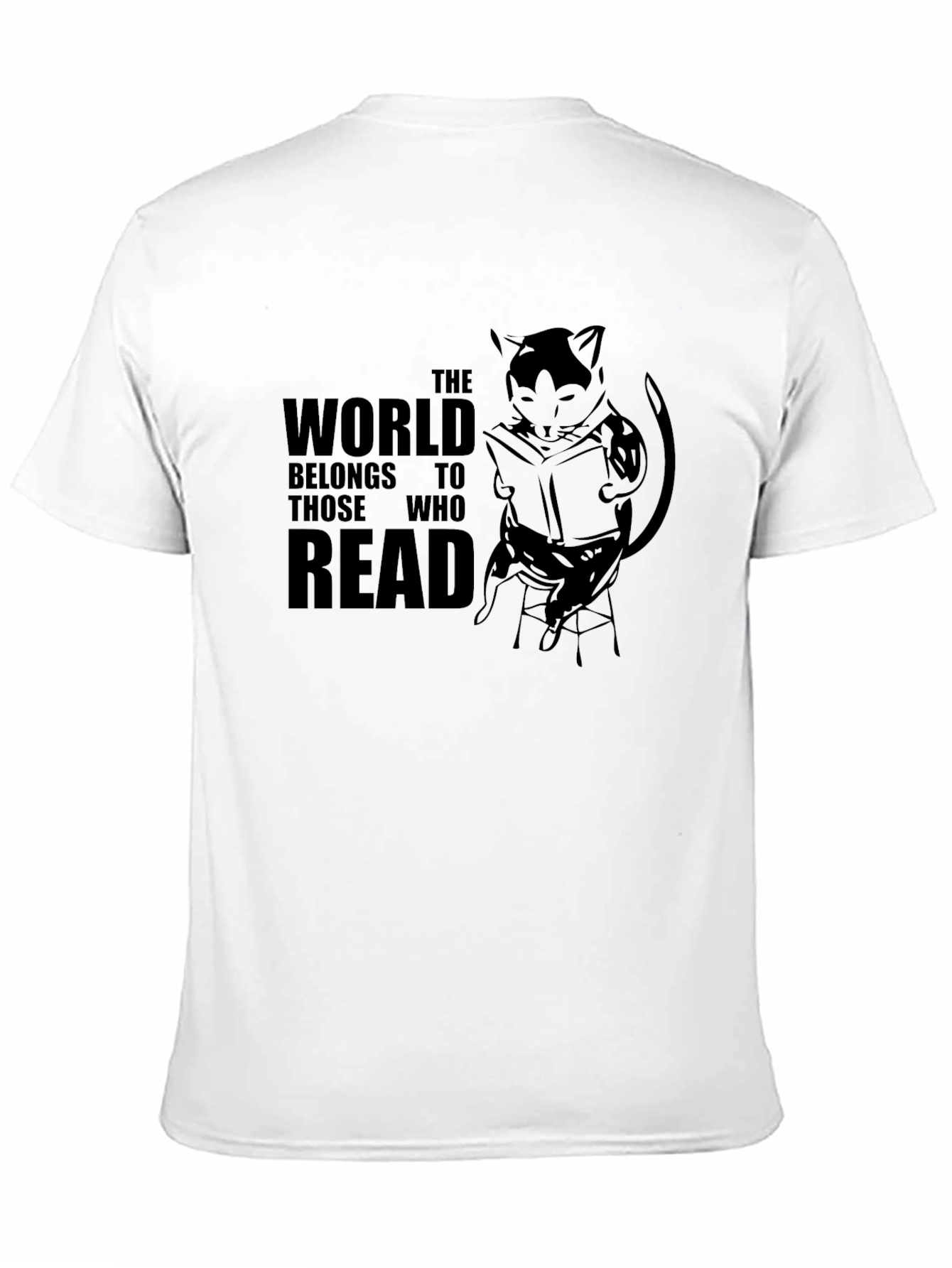 Reading Cat Graphic T-Shirt - Unisex Tee