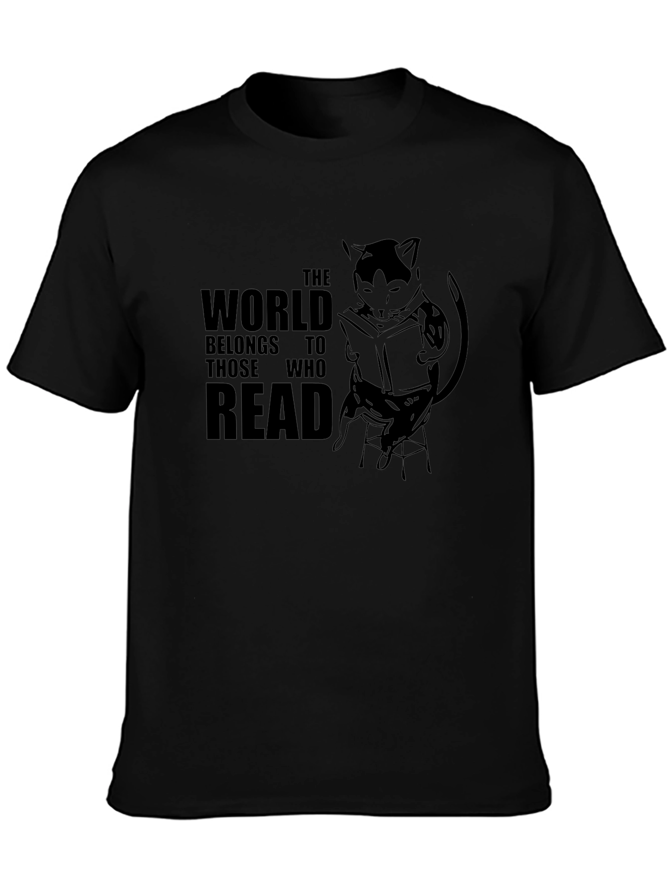 Reading Cat Graphic T-Shirt - Unisex Tee