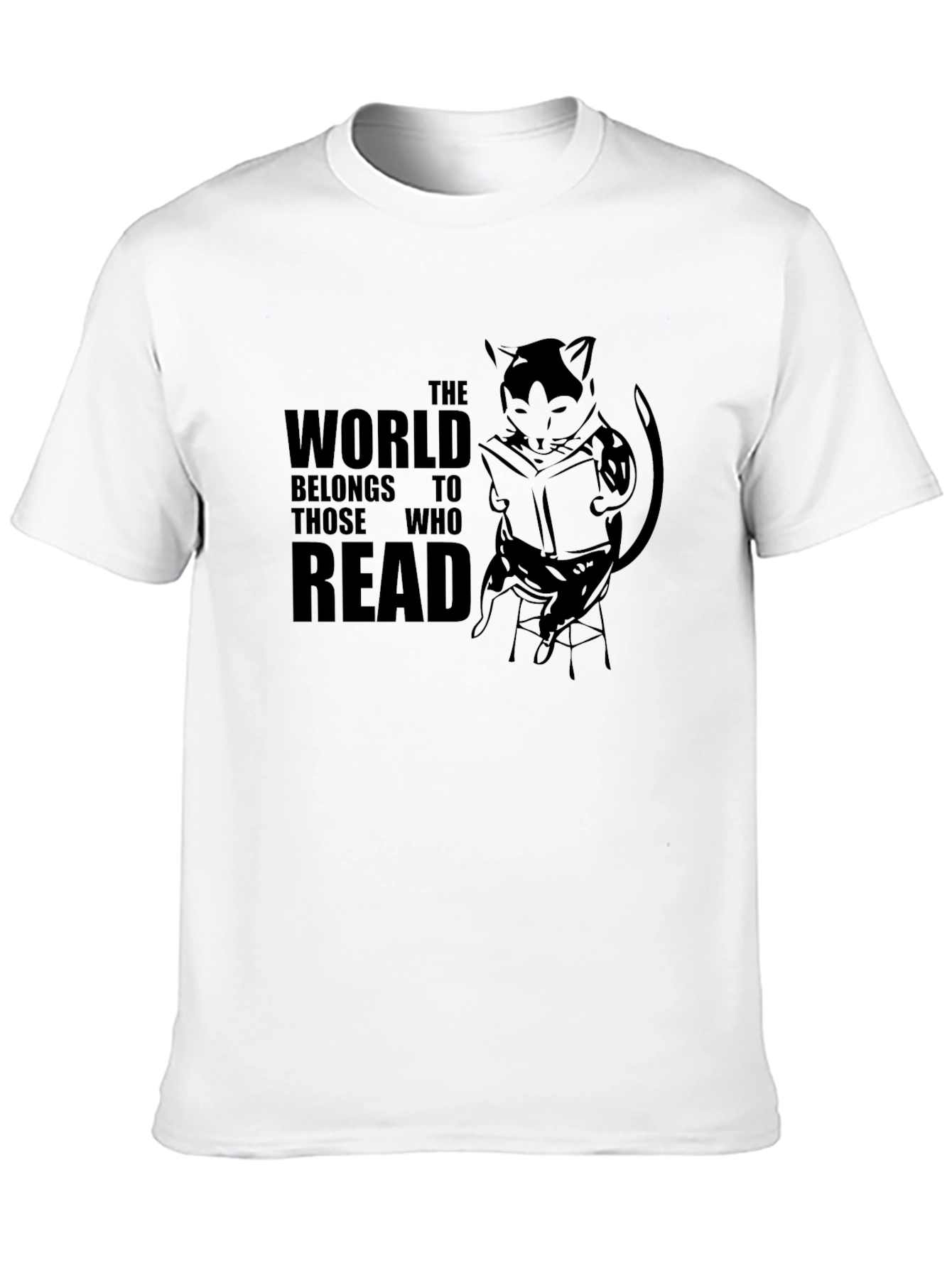 Reading Cat Graphic T-Shirt - Unisex Tee