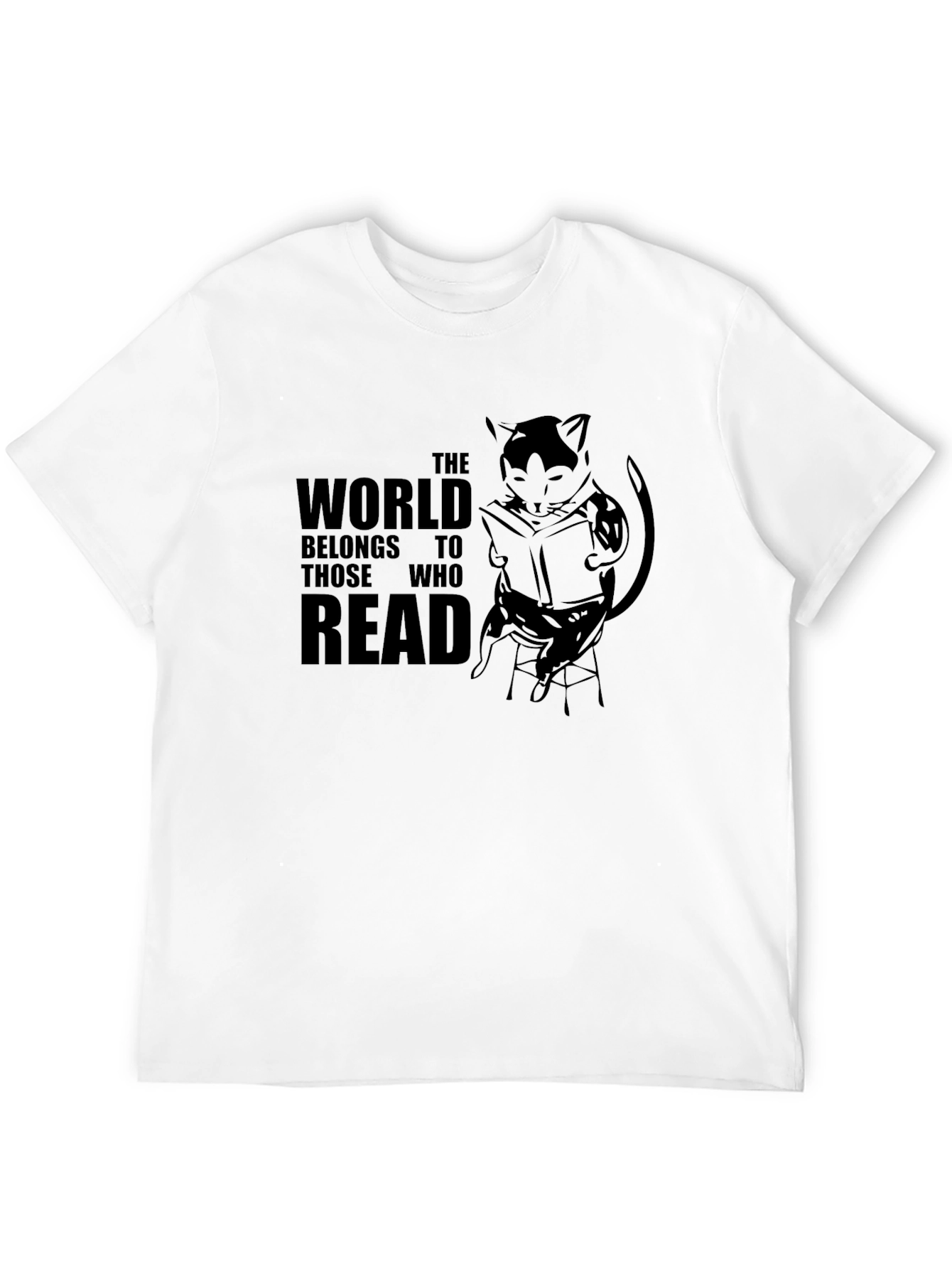 Reading Cat Graphic T-Shirt - Unisex Tee