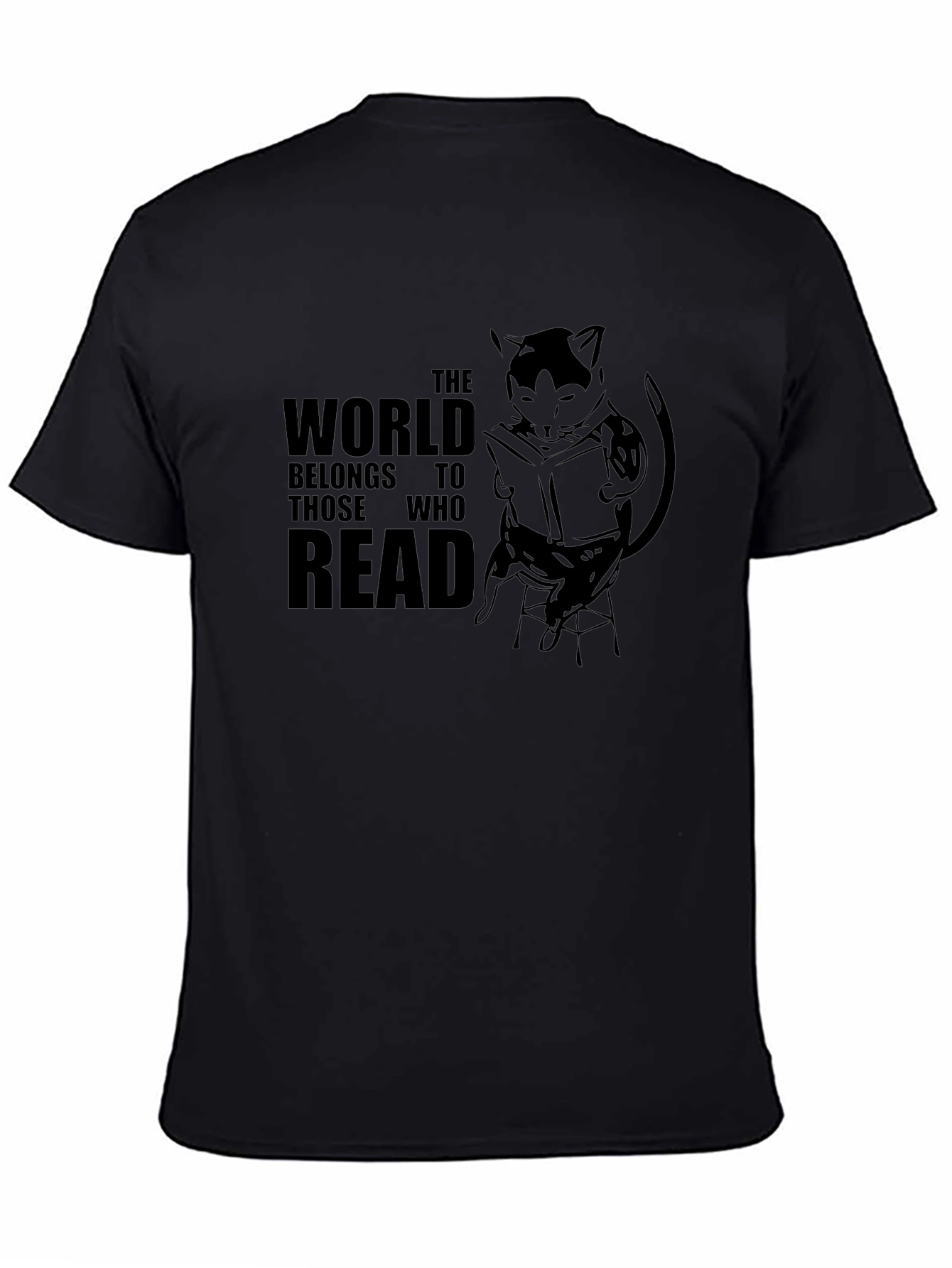 Reading Cat Graphic T-Shirt - Unisex Tee