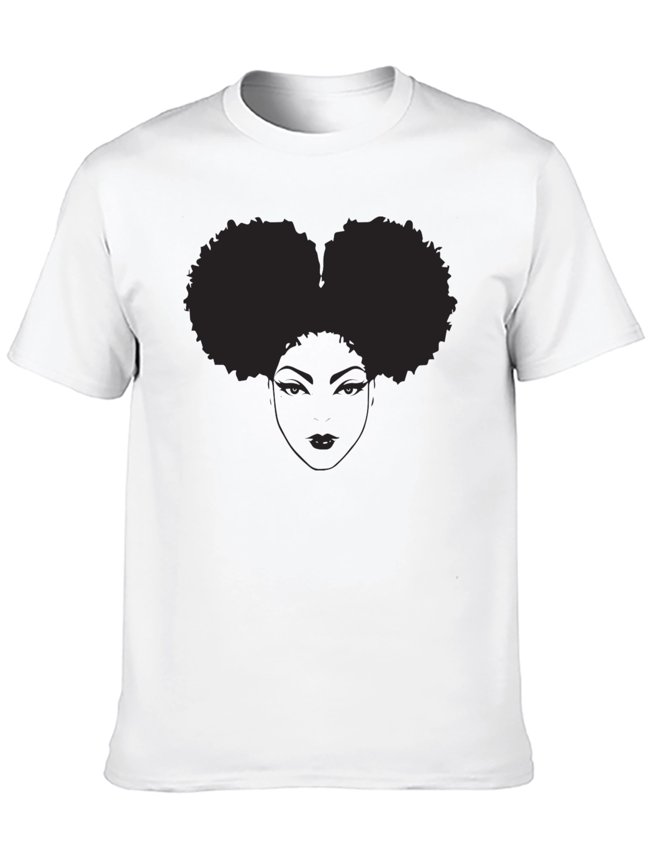 Afro Puff Graphic Tee - Stylish Black T-Shirt