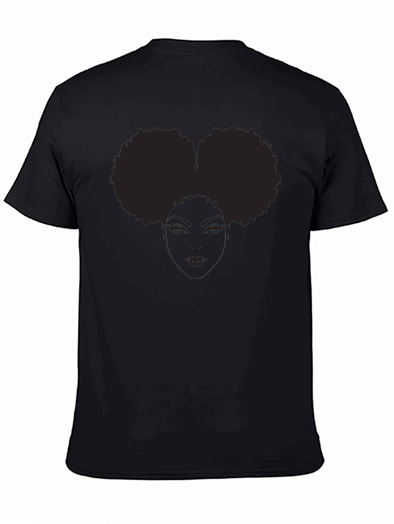 Afro Puff Graphic Tee - Stylish Black T-Shirt